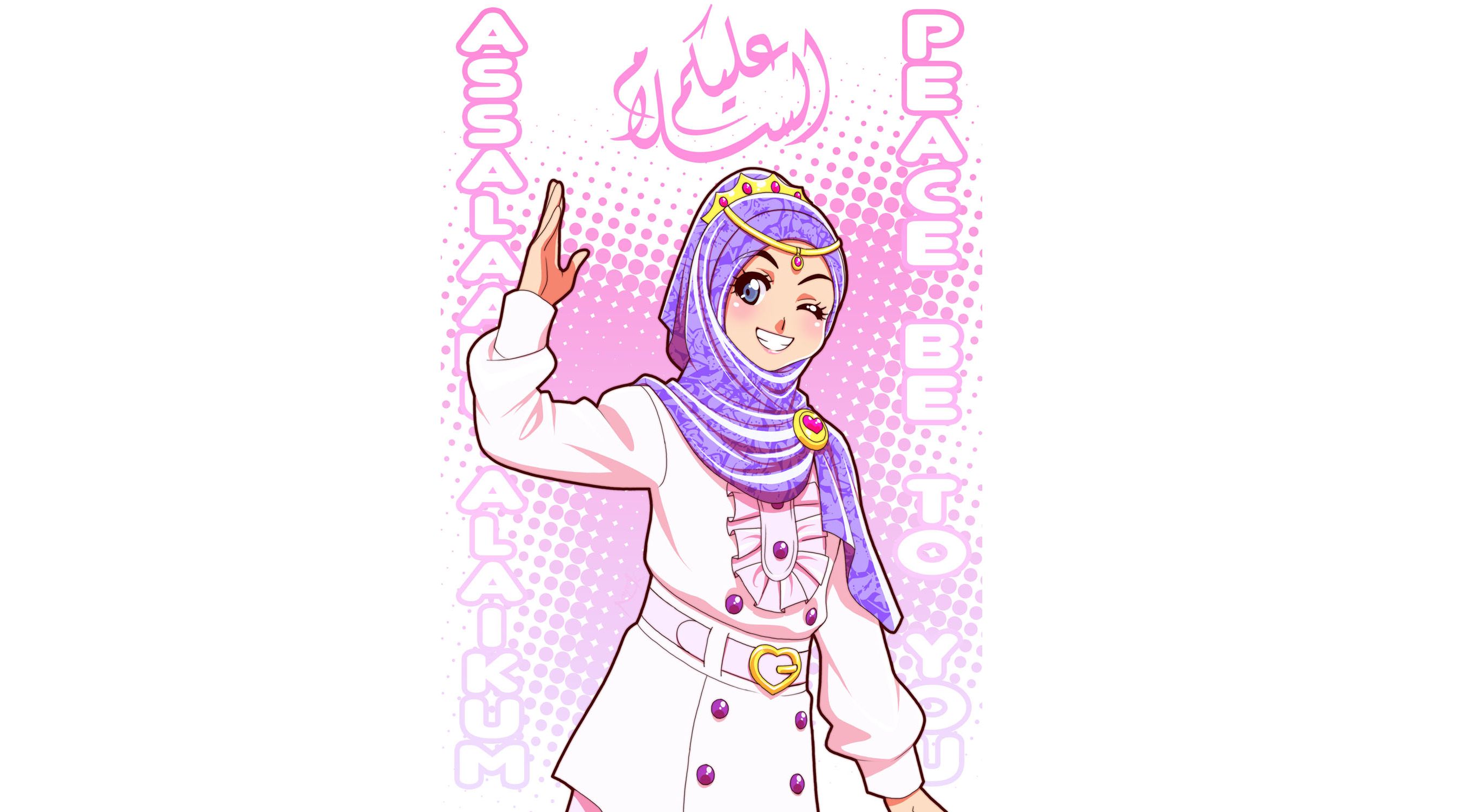 Free download wallpaper Anime, Original, Hijab on your PC desktop