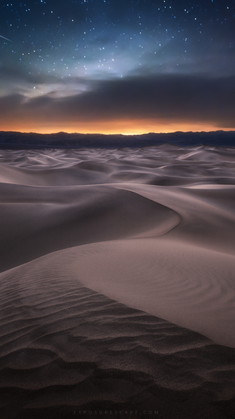 無料モバイル壁紙地球, 砂丘, カリフォルニア, 出演者, 夜, 荒野, 砂, デスヴァレーをダウンロードします。