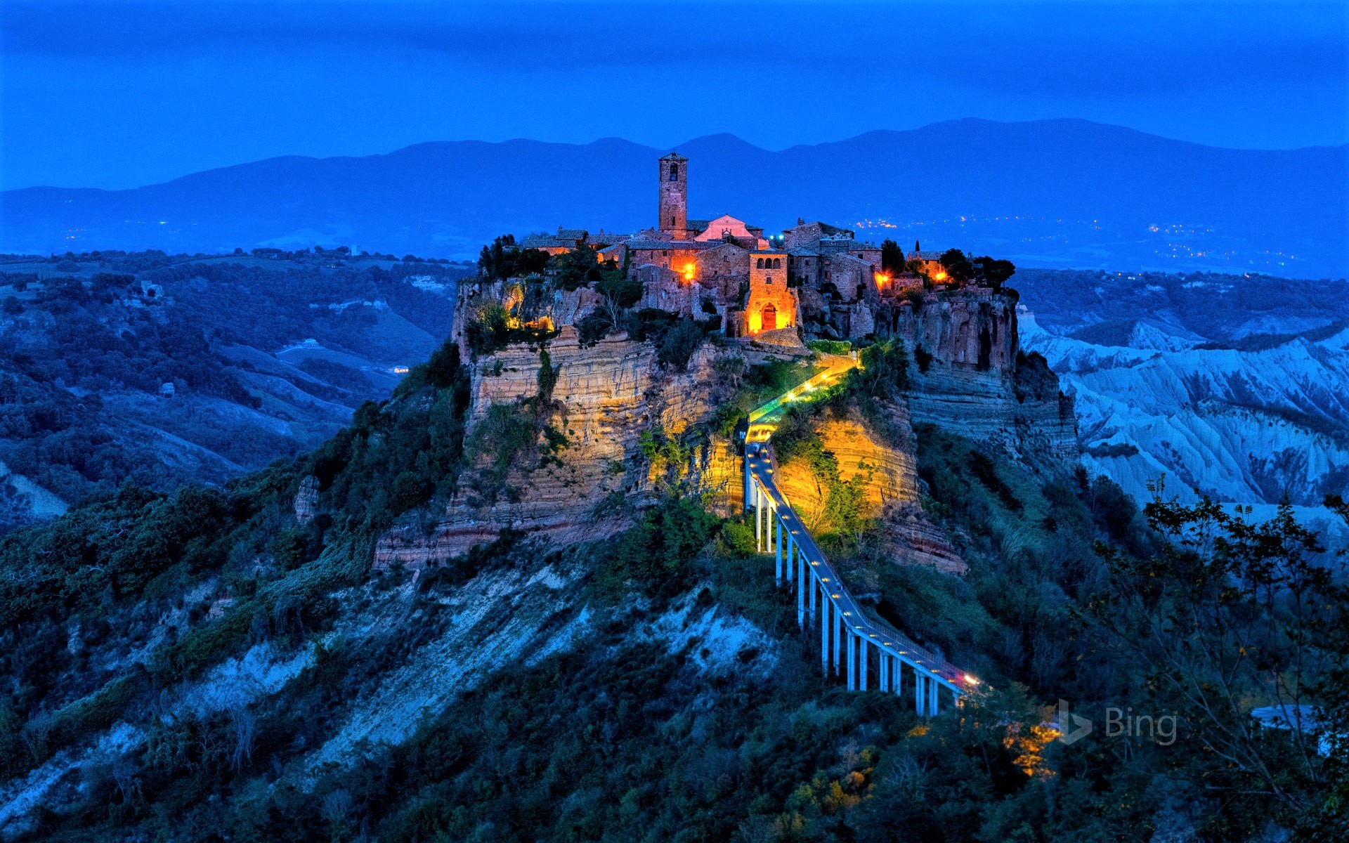 Free download wallpaper Night, Italy, City, Mountain, Village, Man Made on your PC desktop
