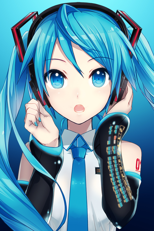 Handy-Wallpaper Vocaloid, Blaue Augen, Blaue Haare, Hatsune Miku, Animes, Lange Haare kostenlos herunterladen.