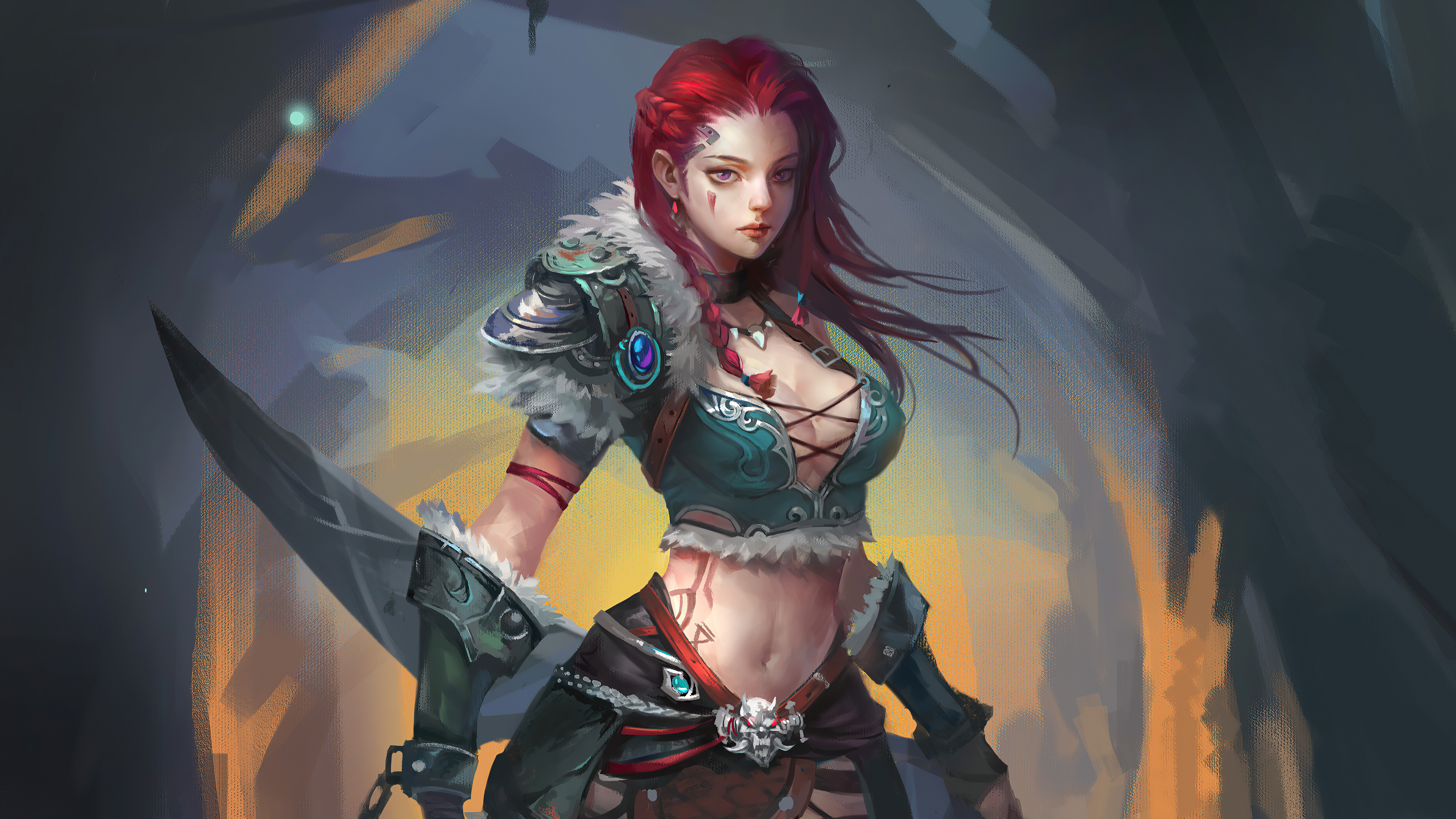 Free download wallpaper Fantasy, Red Hair, Women Warrior, Woman Warrior on your PC desktop