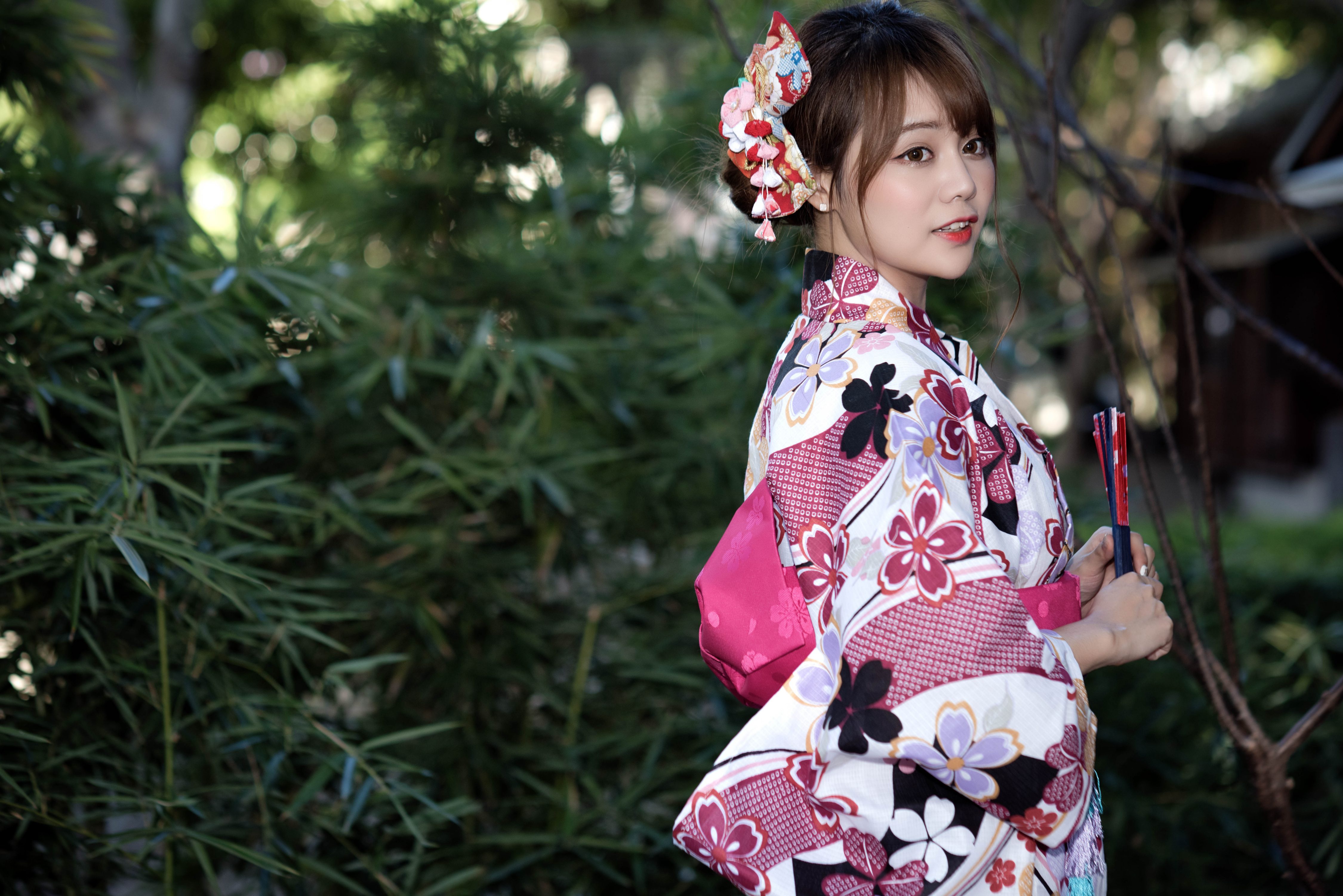 Free download wallpaper Kimono, Brunette, Model, Women, Asian, Brown Eyes on your PC desktop