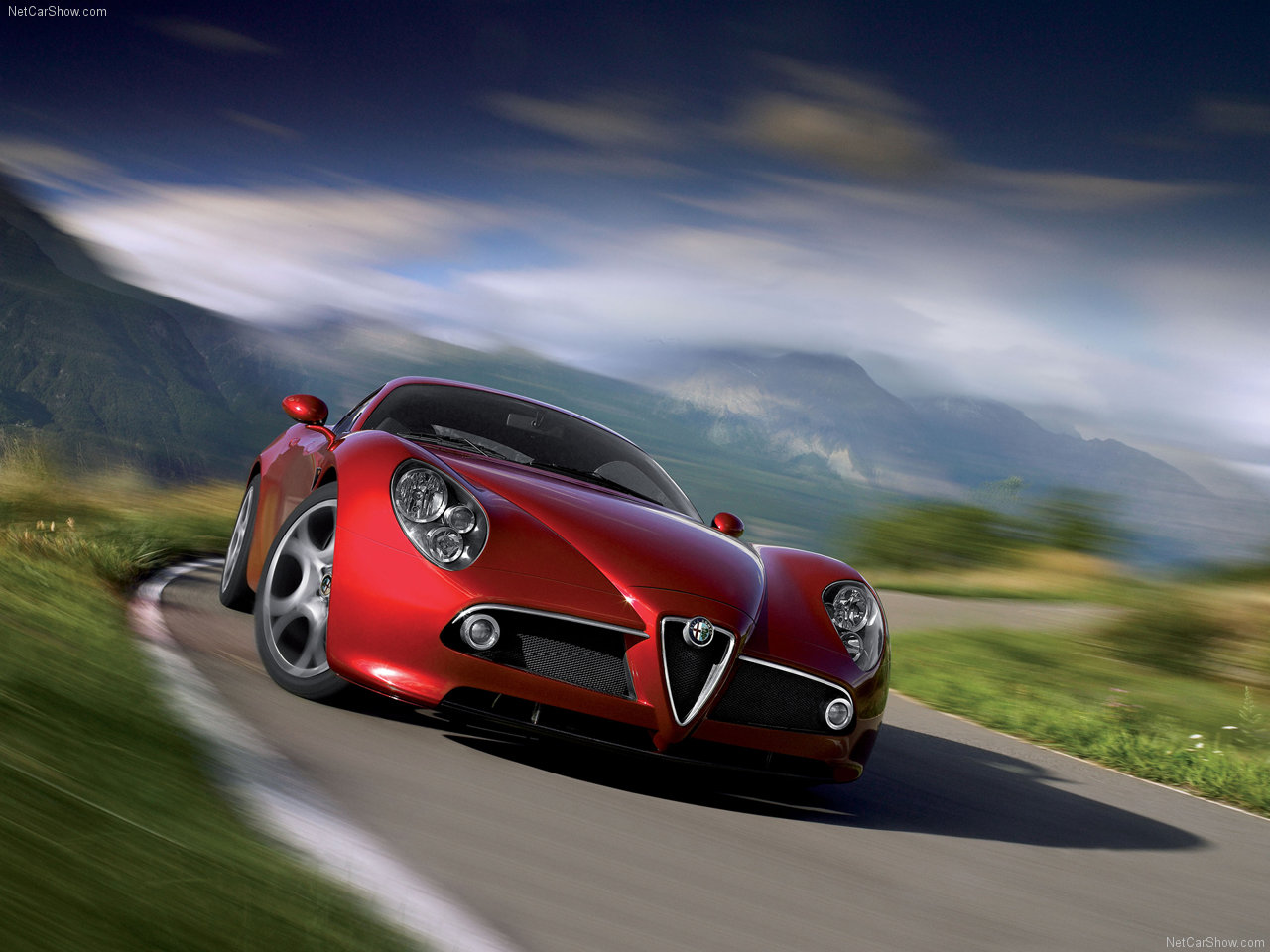 Скачать обои бесплатно Транспортные Средства, Alfa Romeo 8C Competizione картинка на рабочий стол ПК