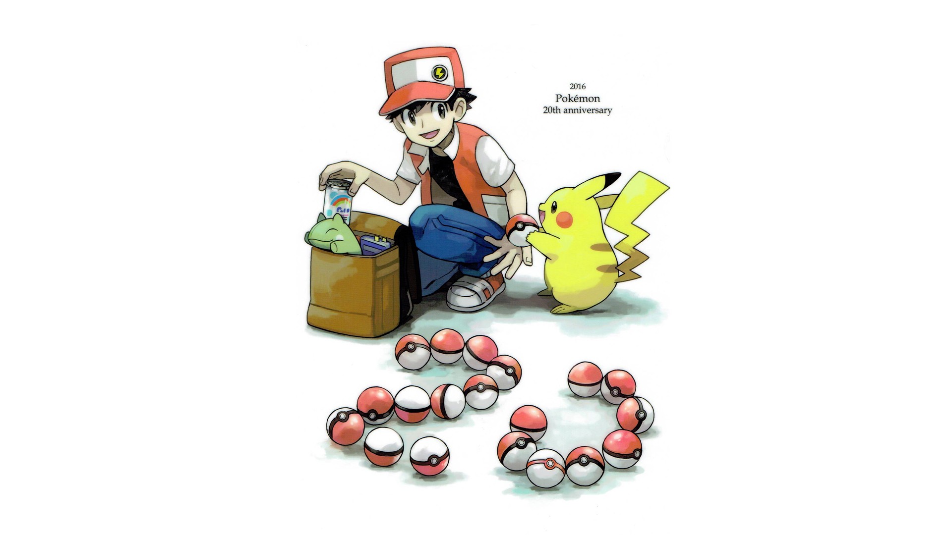 Baixar papel de parede para celular de Pokémon, Pikachu, Videogame, Pokémon: Vermelho E Azul, Pokébola, Vermelho (Pokémon) gratuito.