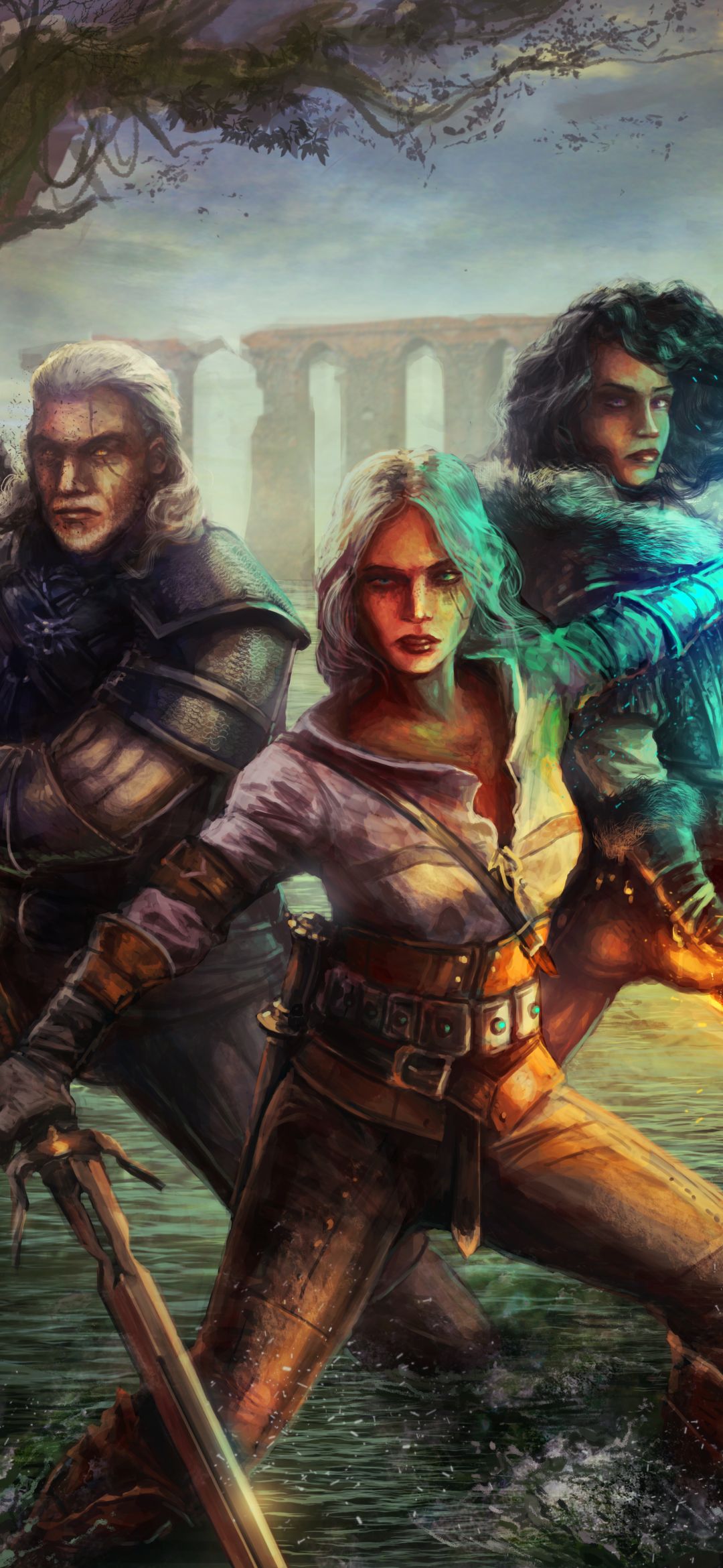 Download mobile wallpaper Video Game, The Witcher, Geralt Of Rivia, The Witcher 3: Wild Hunt, Ciri (The Witcher), Yennefer Of Vengerberg for free.