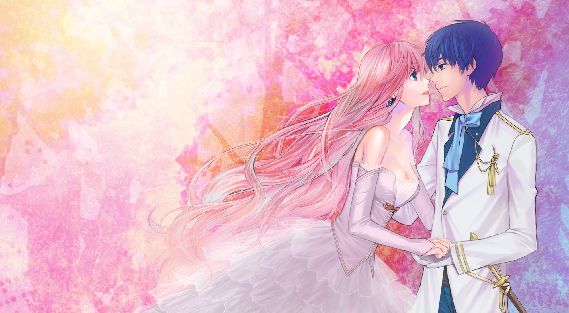 Download mobile wallpaper Anime, Vocaloid, Bride, Luka Megurine, Kaito (Vocaloid) for free.