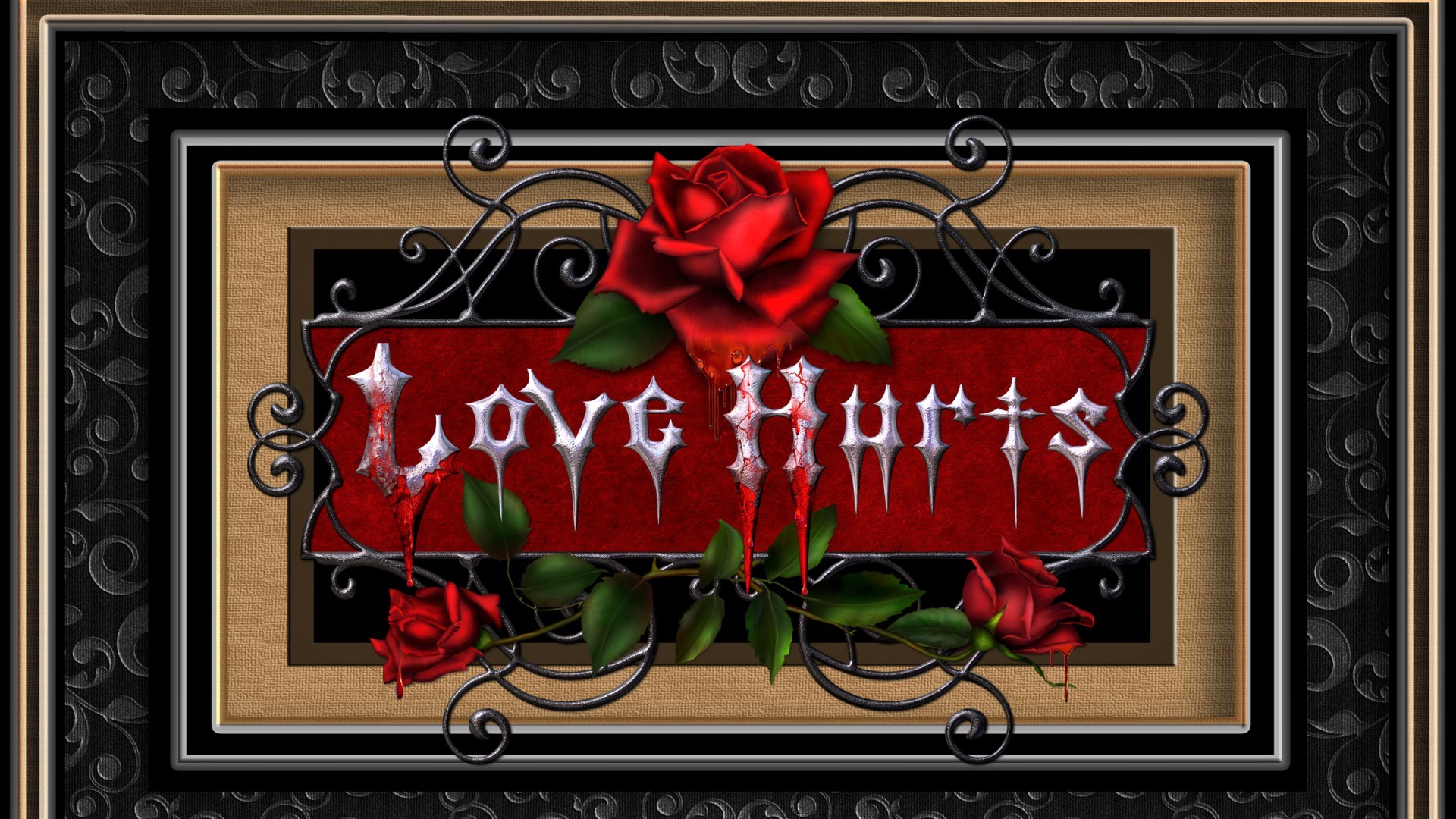 artistic, love, blood, design, frame, gothic, red rose, rose