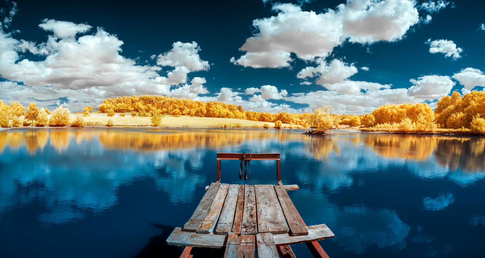 Скачать обои бесплатно Природа, Осень, Облака, Озера, Озеро, Отражение, Ландшафт, Фотографии картинка на рабочий стол ПК