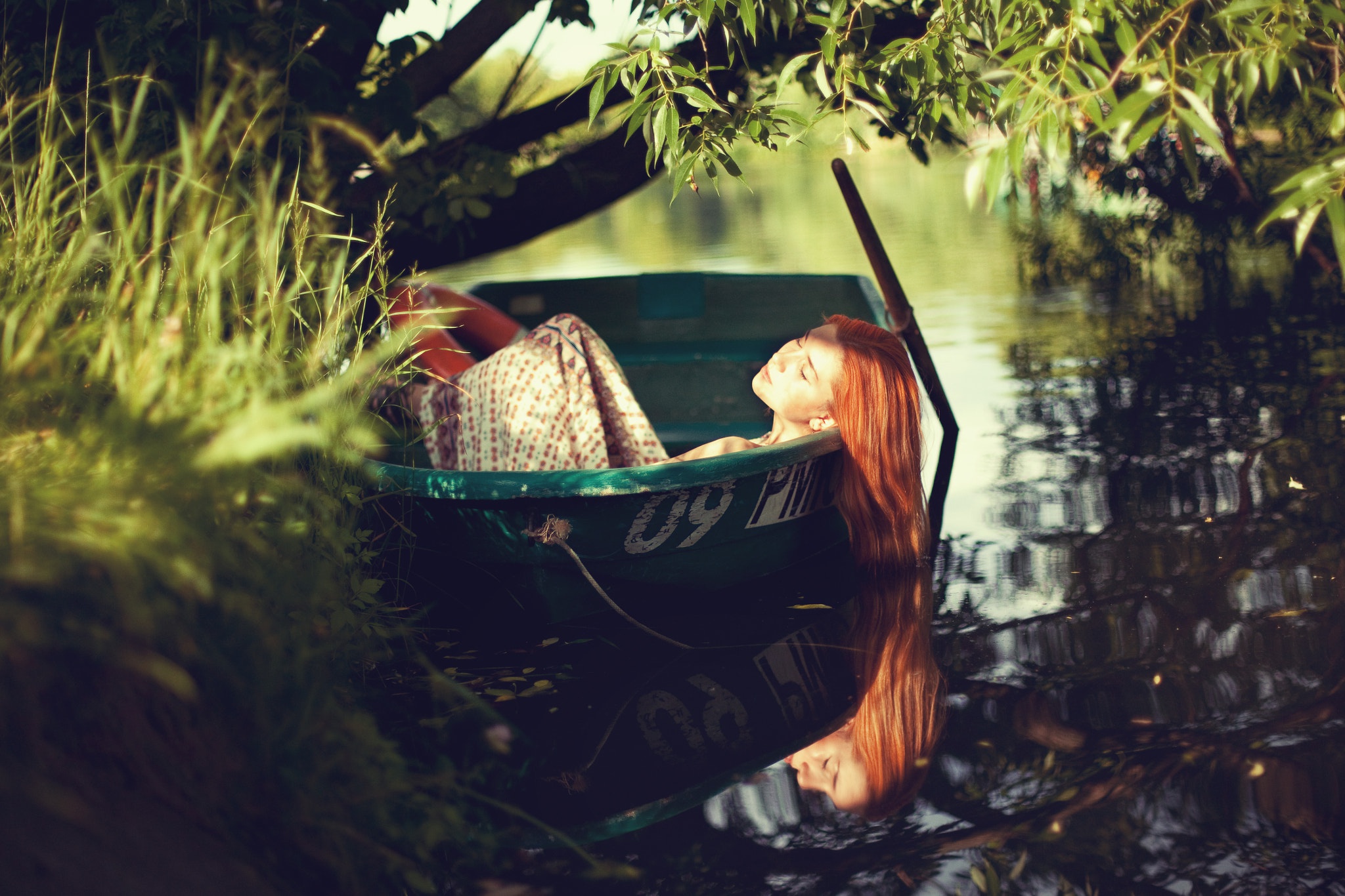 Free download wallpaper Boat, Mood, River, Women on your PC desktop