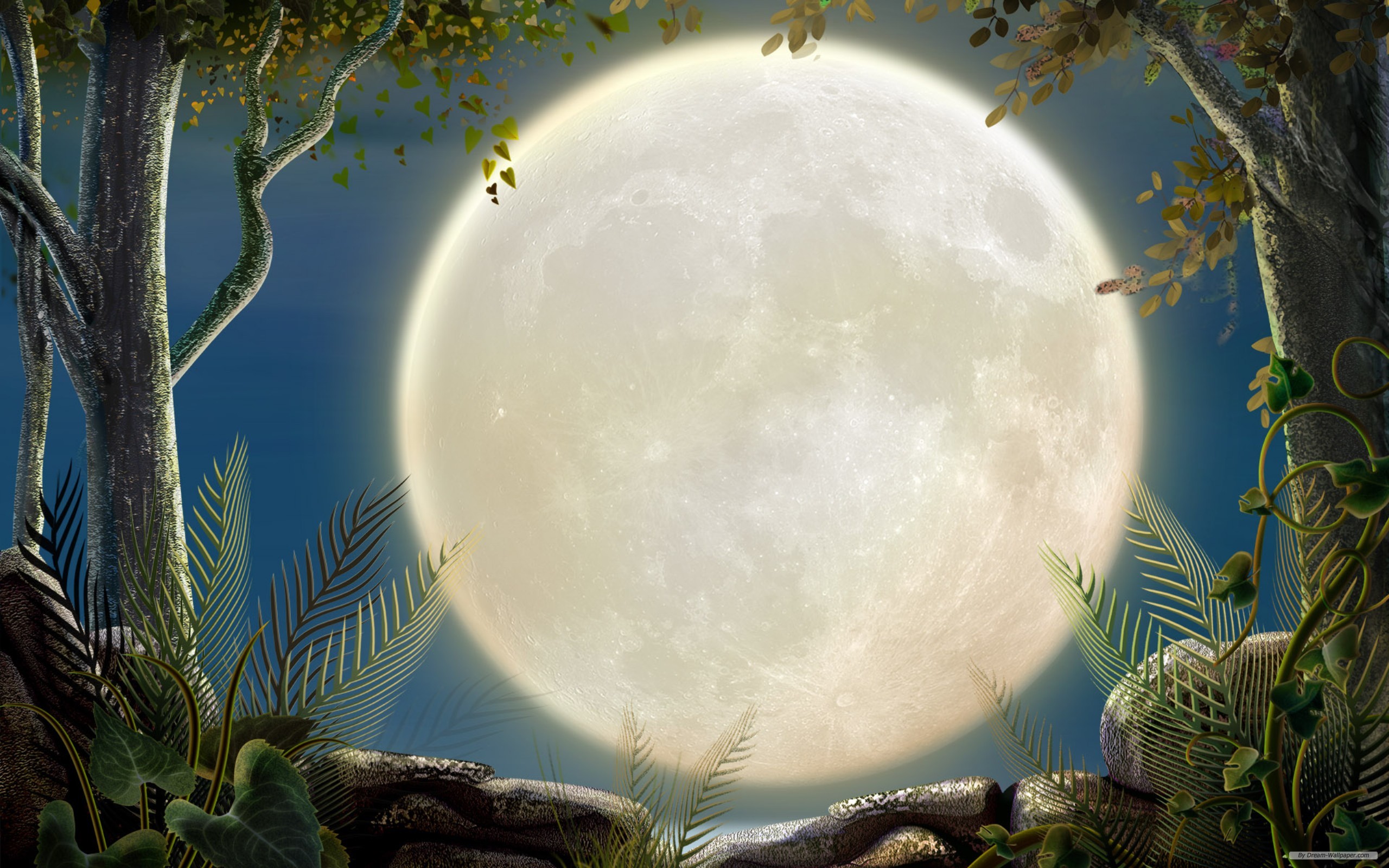 Free download wallpaper Nature, Moon, Artistic on your PC desktop