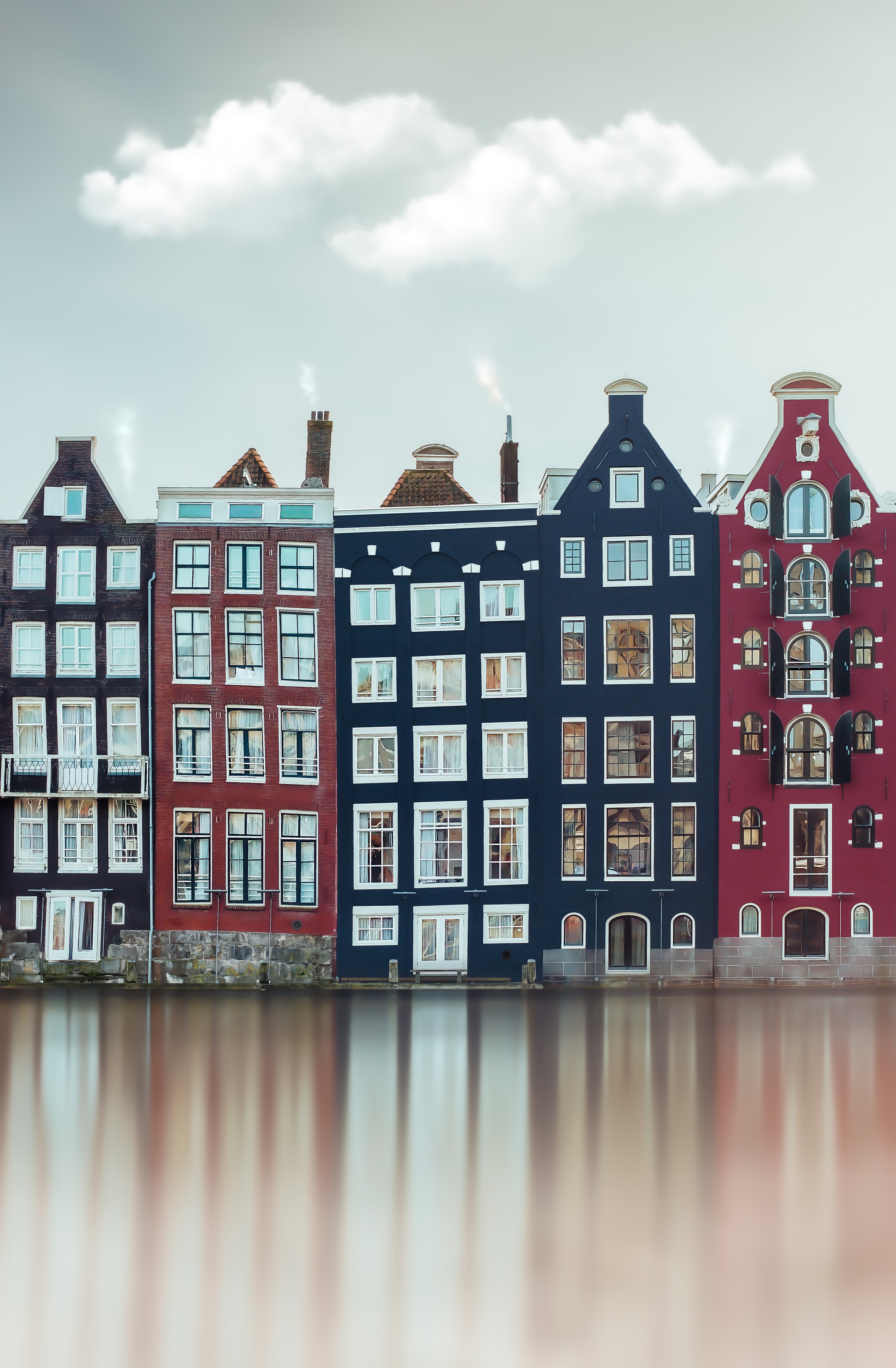 PC Wallpapers cities, water, houses, rivers, city, building, facade