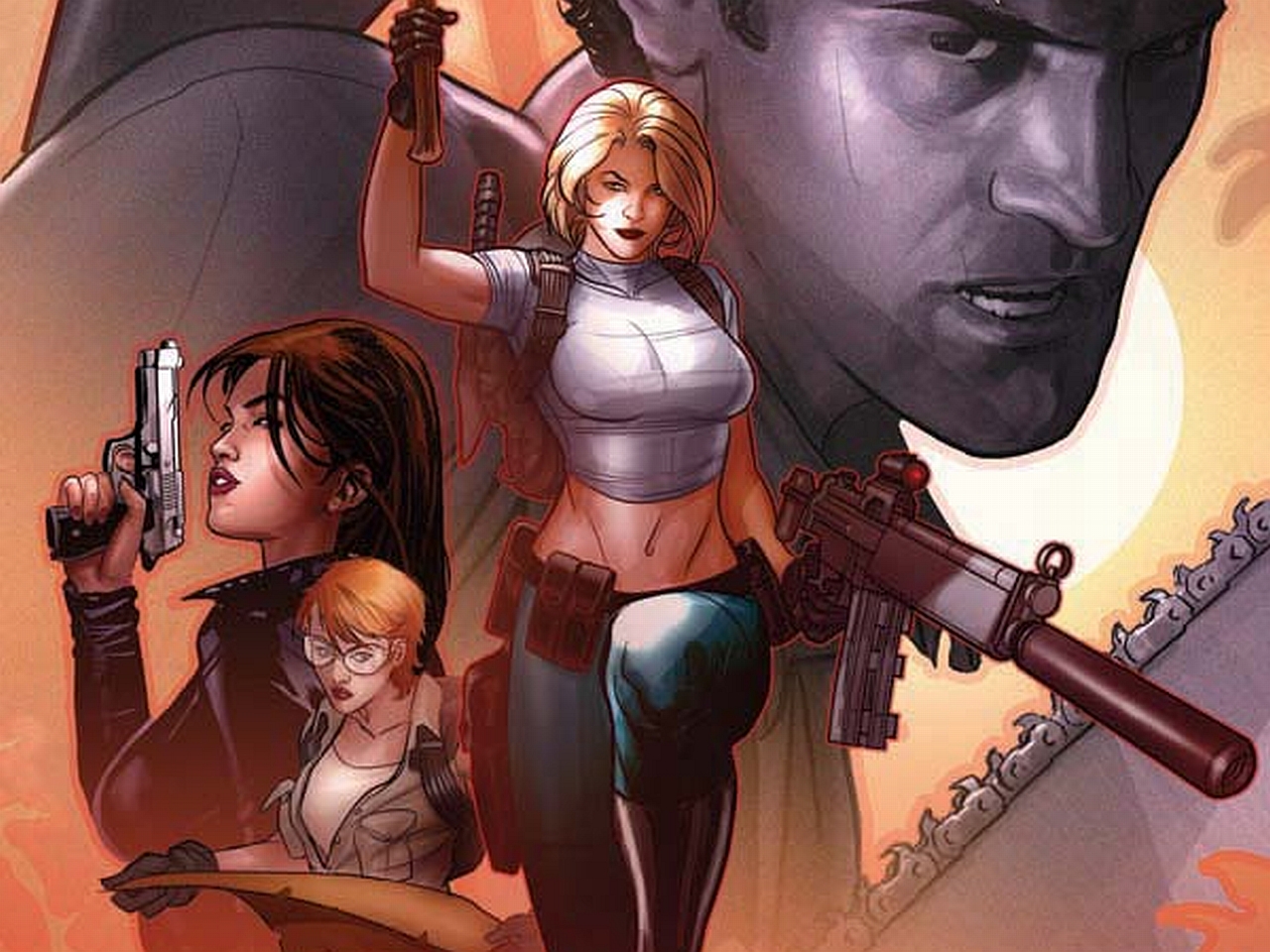 comics, danger girl and the army of darkness, ash williams, danger girl