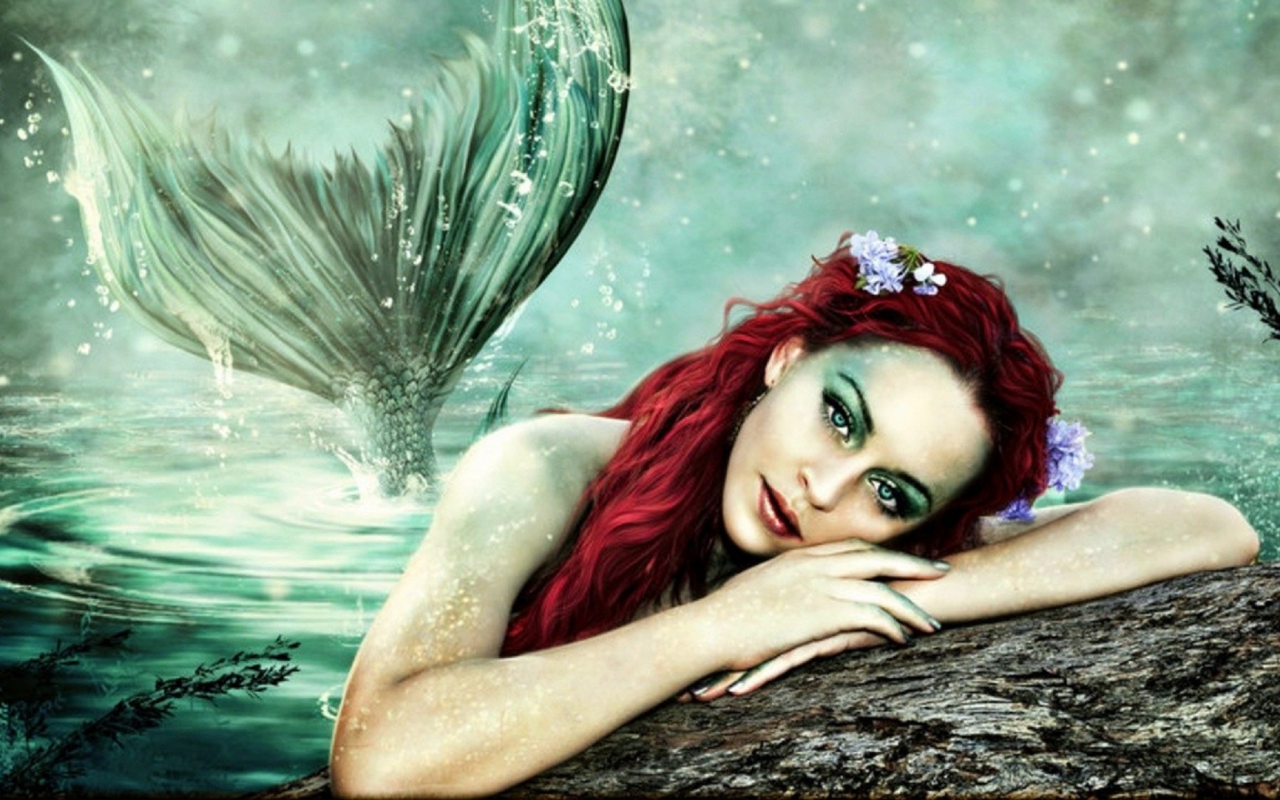 Free download wallpaper Fantasy, Mermaid, Red Hair on your PC desktop