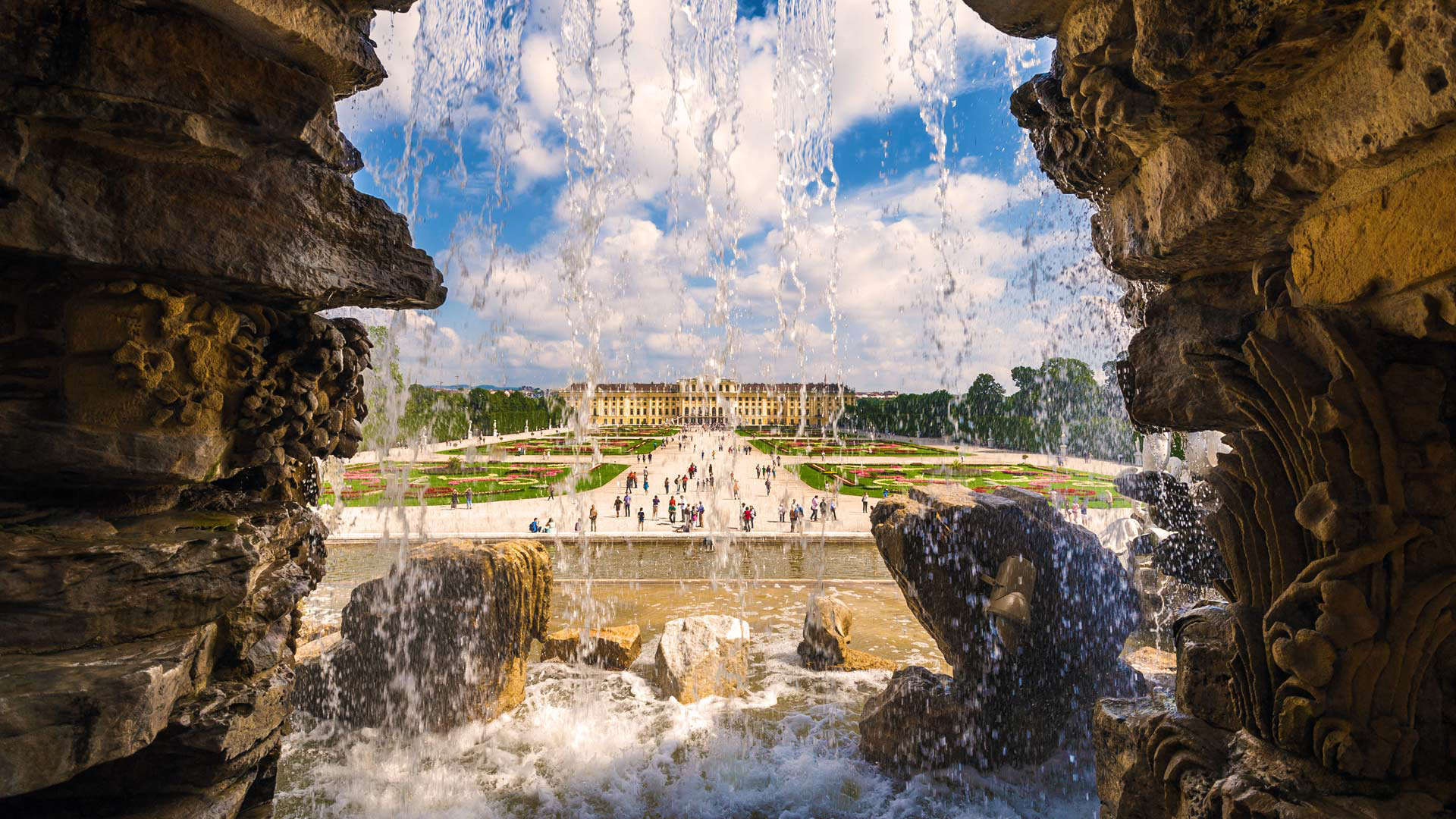 386350 завантажити шпалери створено людиною, палац шенбрунн, австрія, фонтан, сад, палац, відень, палаци - заставки і картинки безкоштовно