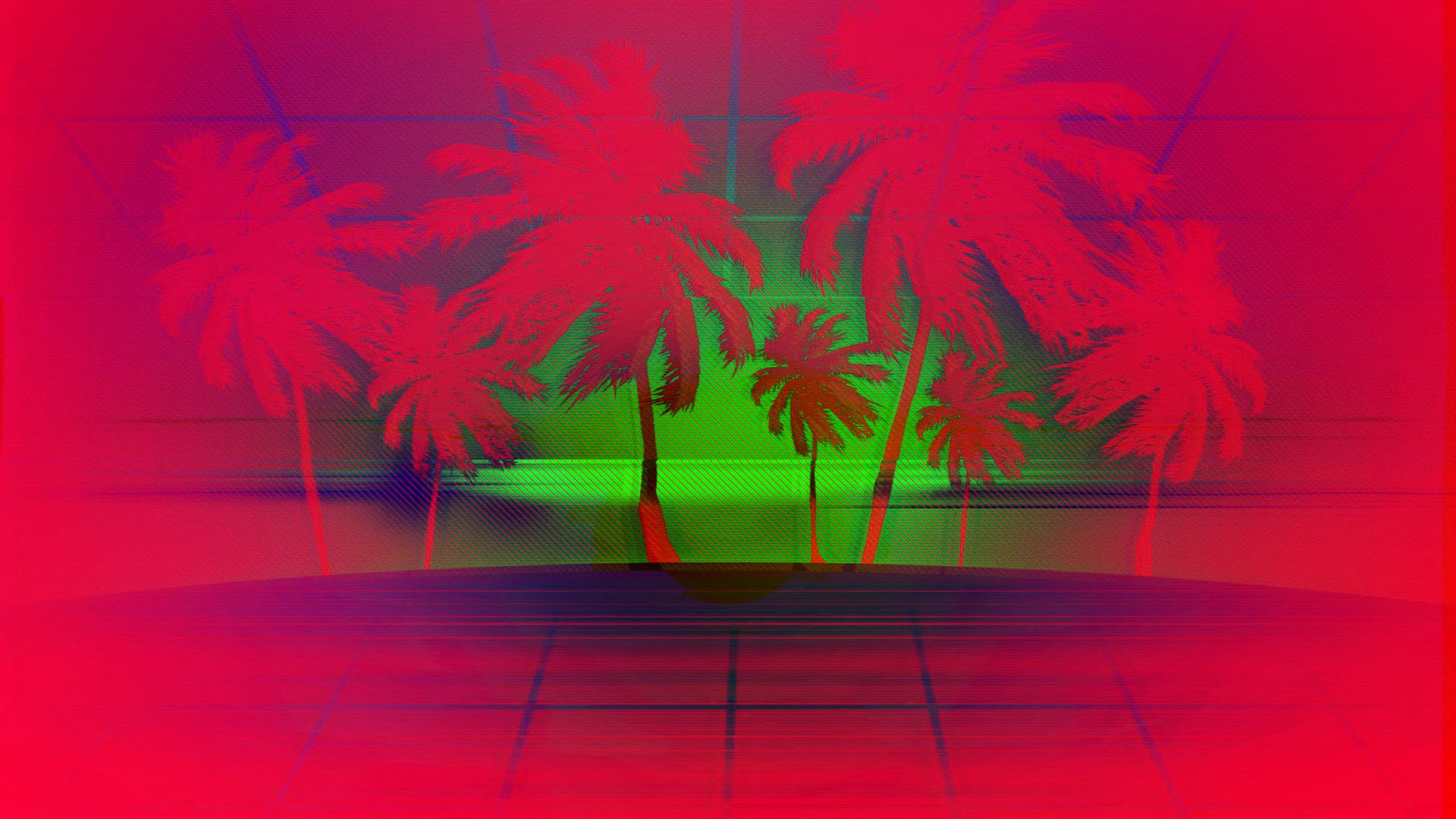 Download mobile wallpaper Artistic, Palm Tree, Retro Wave for free.