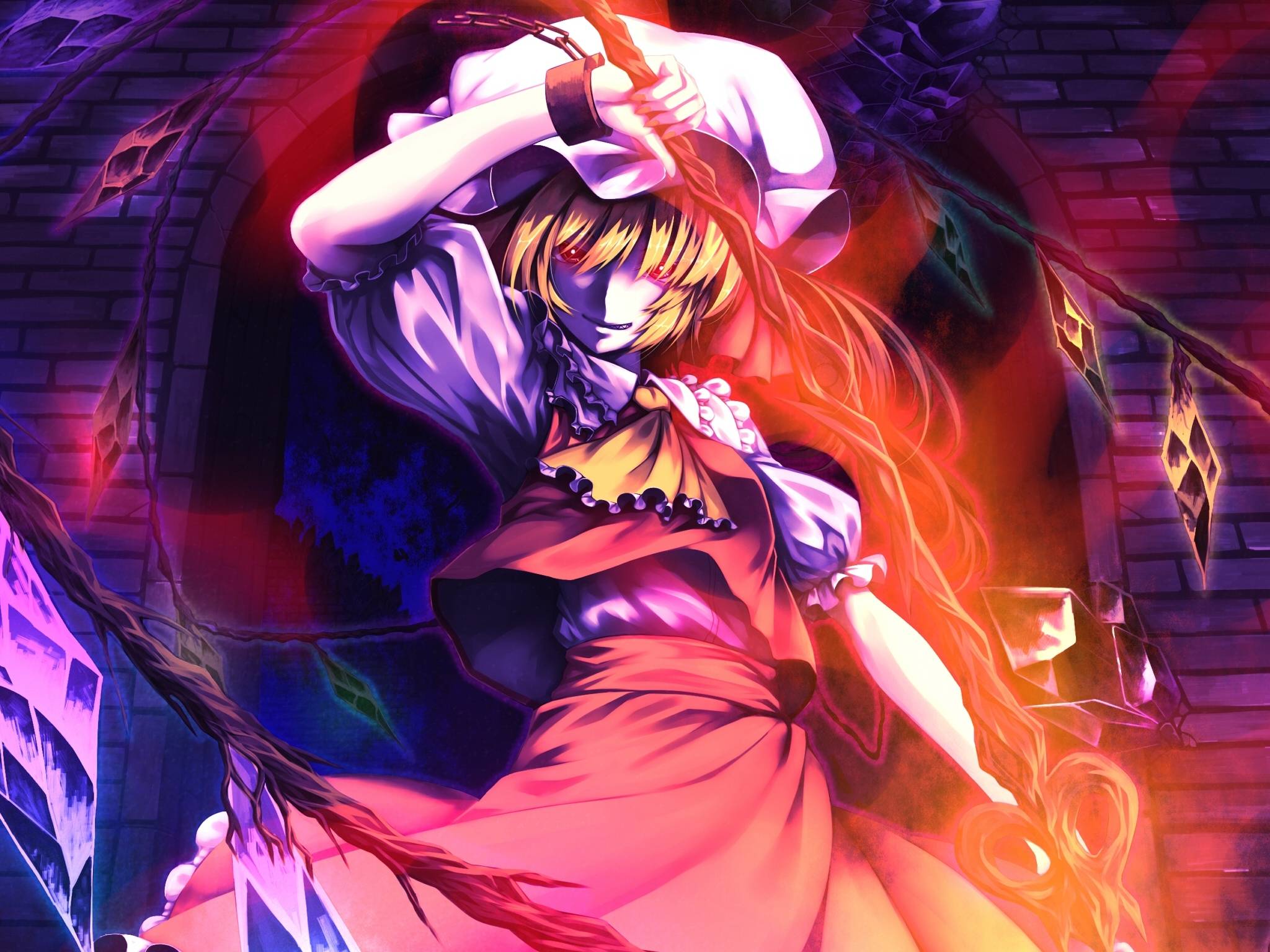 Descarga gratuita de fondo de pantalla para móvil de Animado, Flandre Escarlata, Touhou.