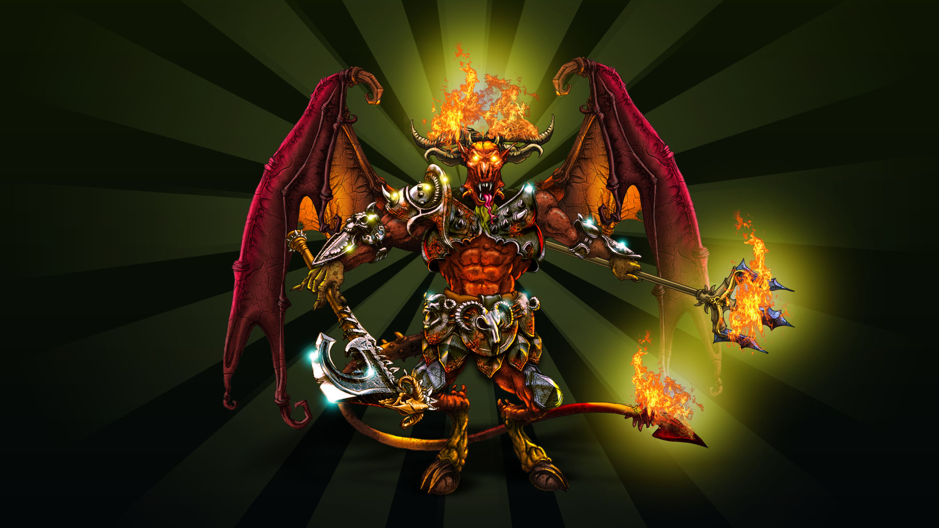Free download wallpaper Fantasy, Fire, Flame, Warrior, Demon on your PC desktop