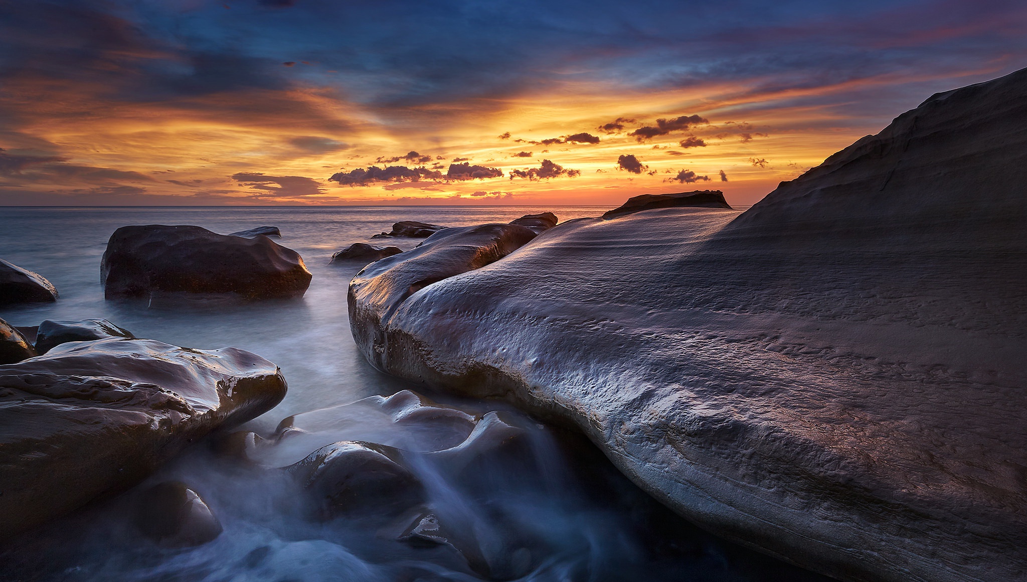 Descarga gratuita de fondo de pantalla para móvil de Naturaleza, Cielo, Horizonte, Océano, Atardecer, Tierra/naturaleza.