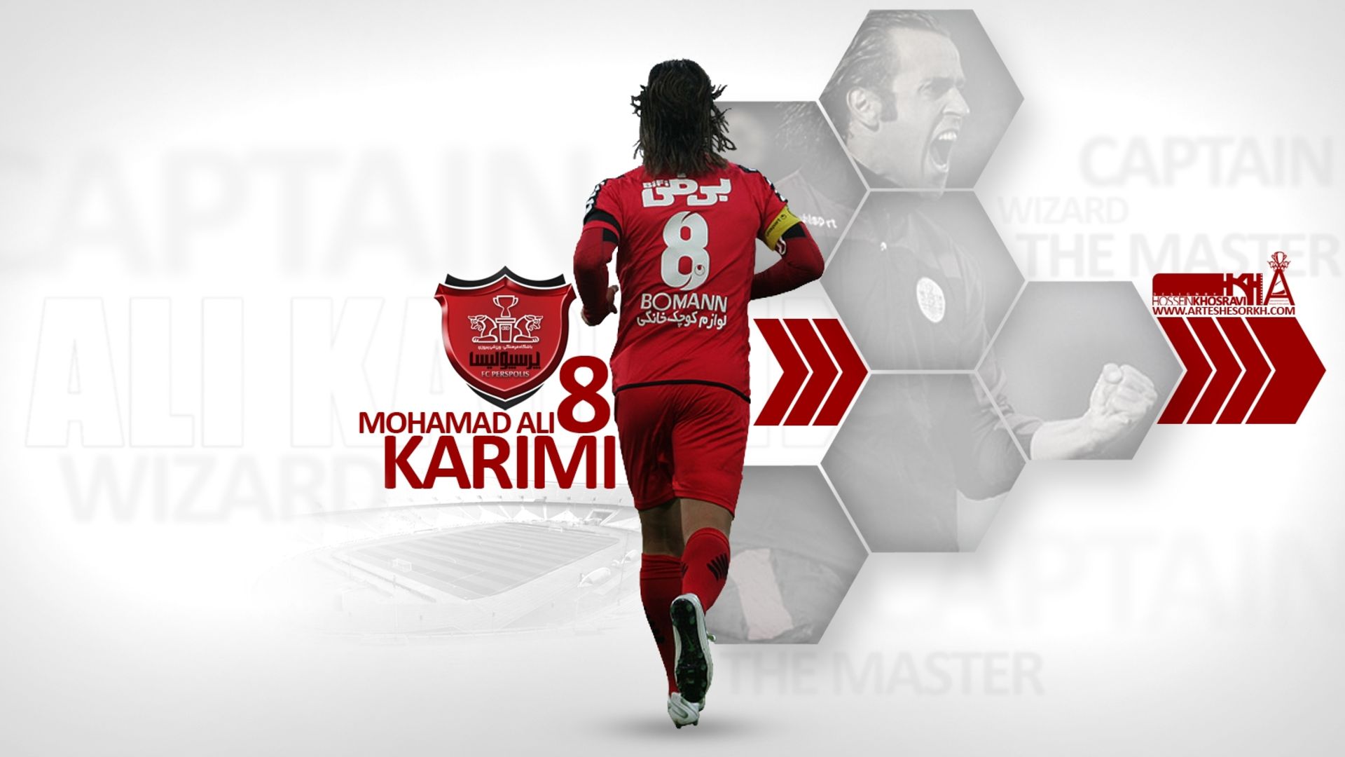Téléchargez des papiers peints mobile Des Sports, Football, Persépolis Fc, Ali Karimi gratuitement.