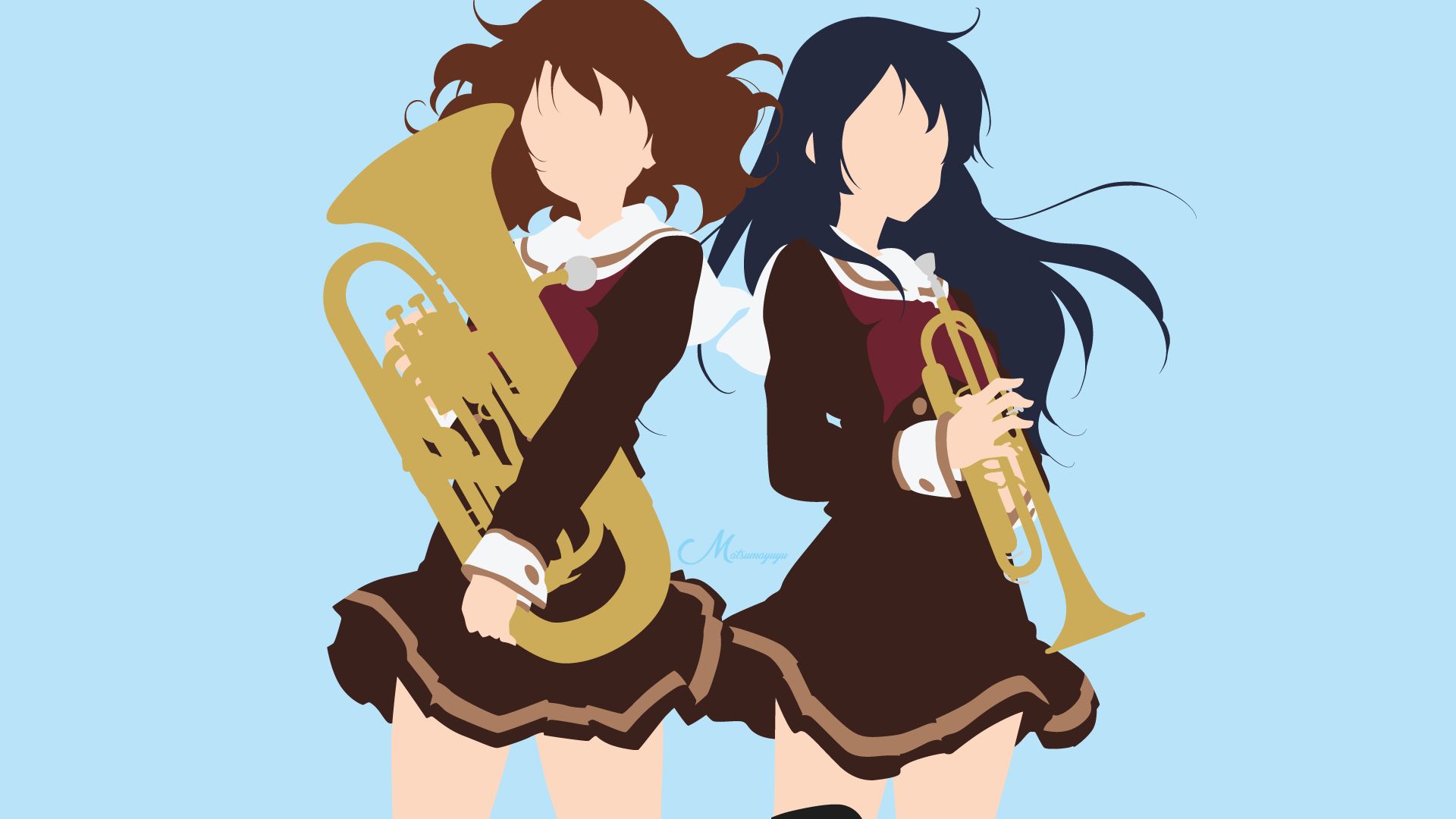 Free download wallpaper Anime, Kumiko Oumae, Reina Kousaka, Sound! Euphonium on your PC desktop
