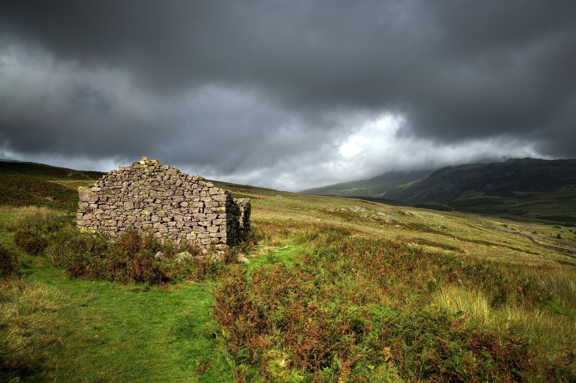nature, mountains, structure, scotland, ruin, ruins HD wallpaper