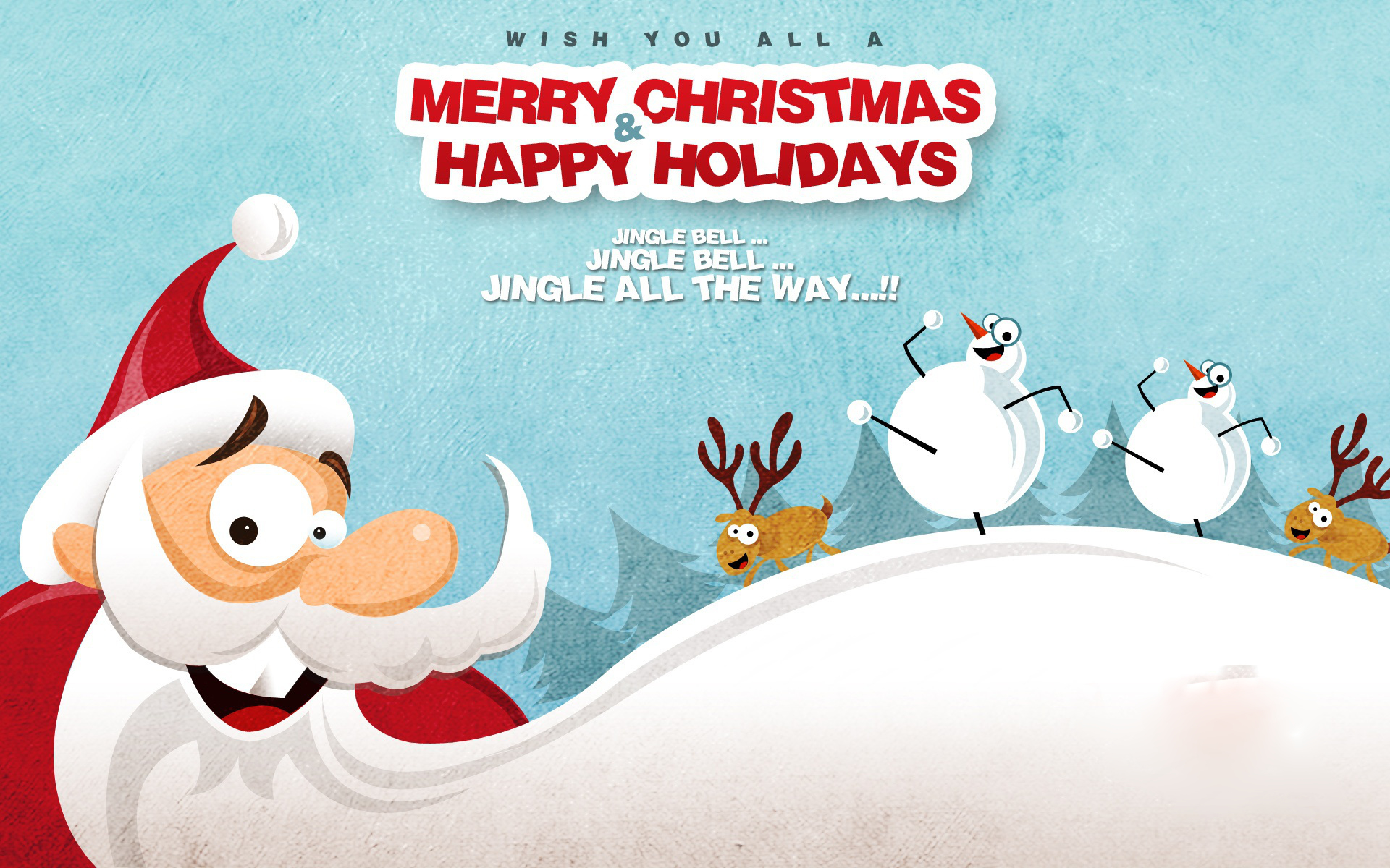 Free download wallpaper Snowman, Christmas, Holiday, Santa, Merry Christmas, Reindeer on your PC desktop