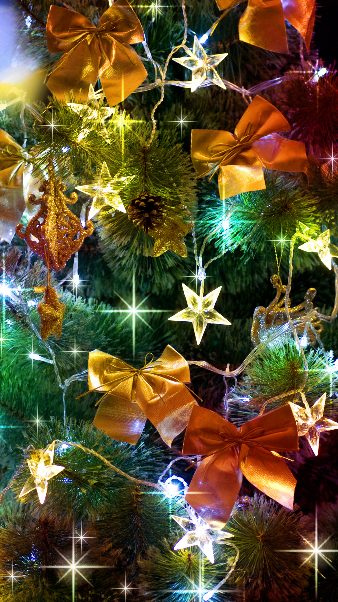 Download mobile wallpaper Christmas, Holiday, Christmas Tree, Christmas Ornaments, Christmas Lights for free.