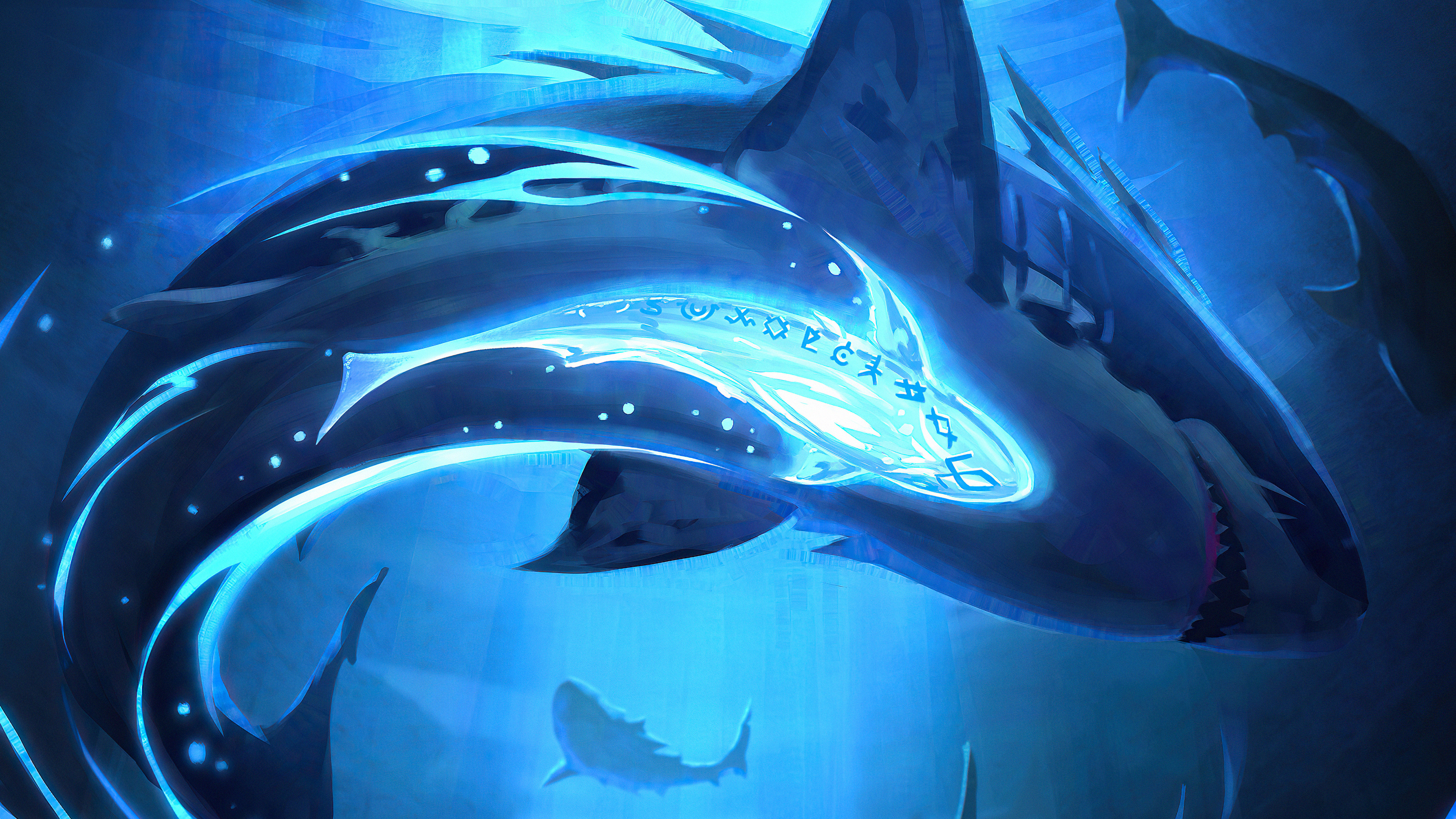 Descarga gratuita de fondo de pantalla para móvil de Fantasía, Tiburón, Monstruo De Mar.