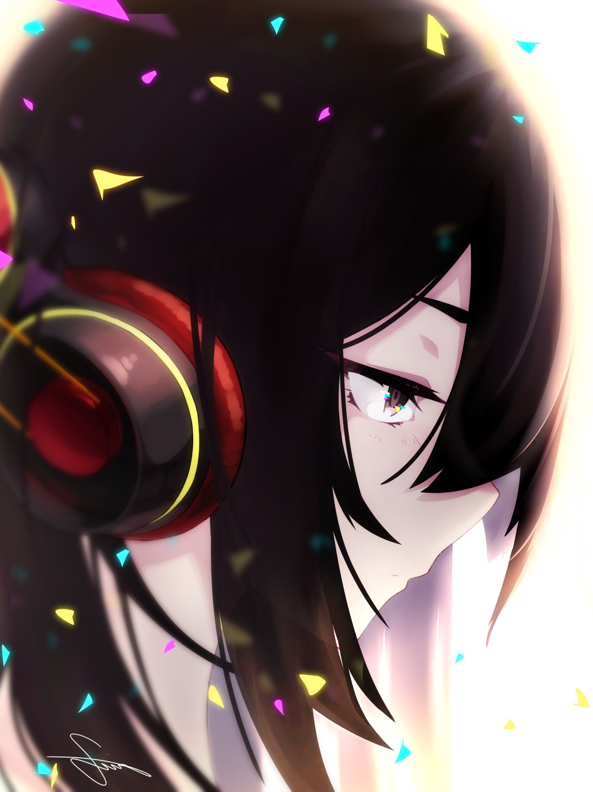 Download mobile wallpaper Anime, Headphones, Brown Hair for free.