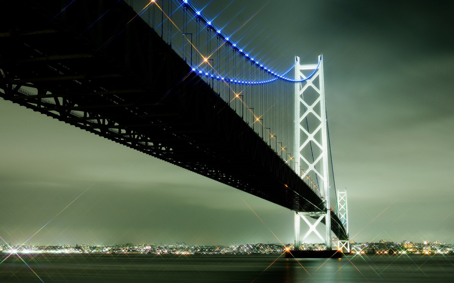 Laden Sie das Menschengemacht, Akashi Kaikyo Brücke-Bild kostenlos auf Ihren PC-Desktop herunter