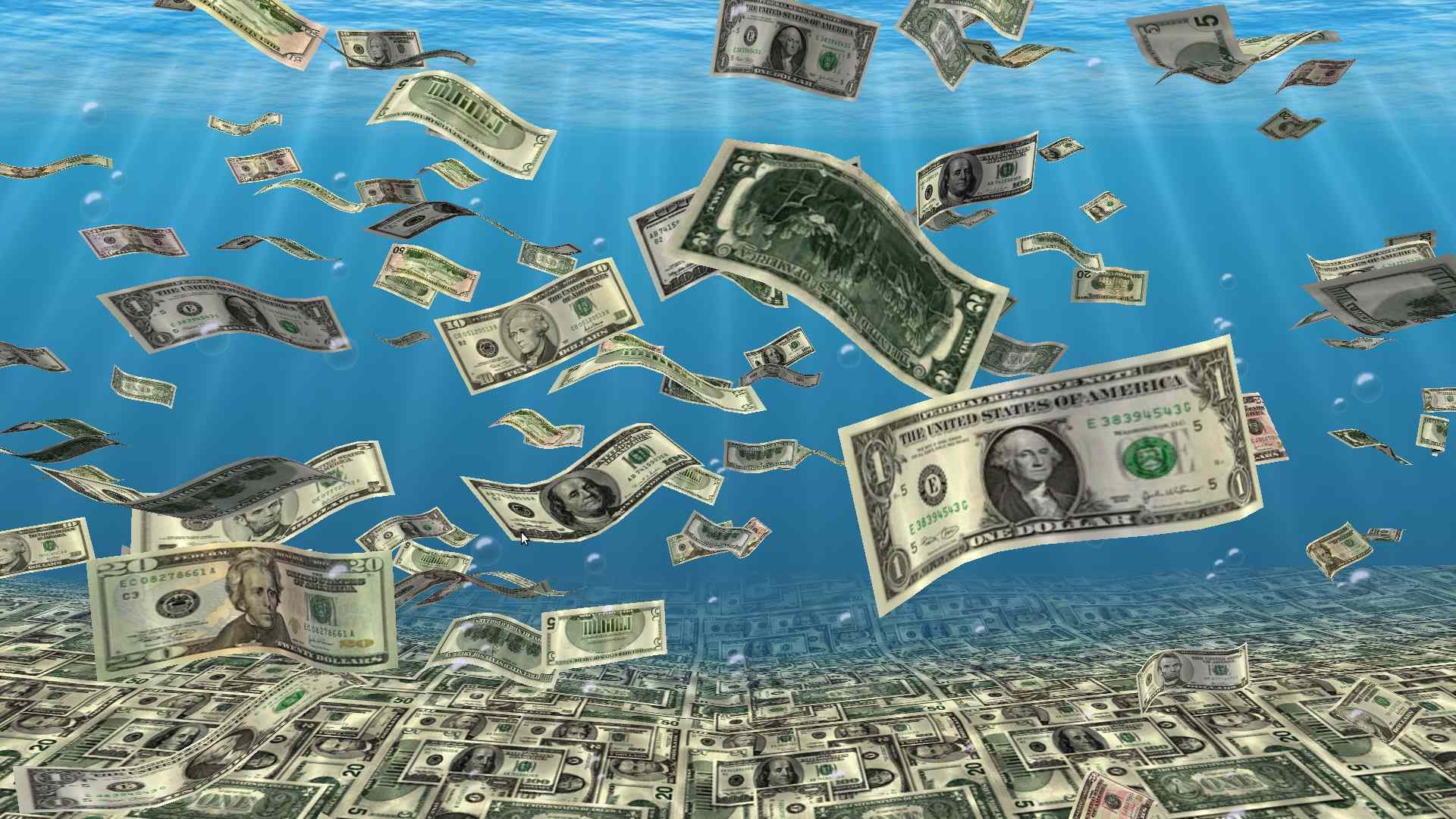 Free download wallpaper Money, Underwater, Dollar, Man Made on your PC desktop