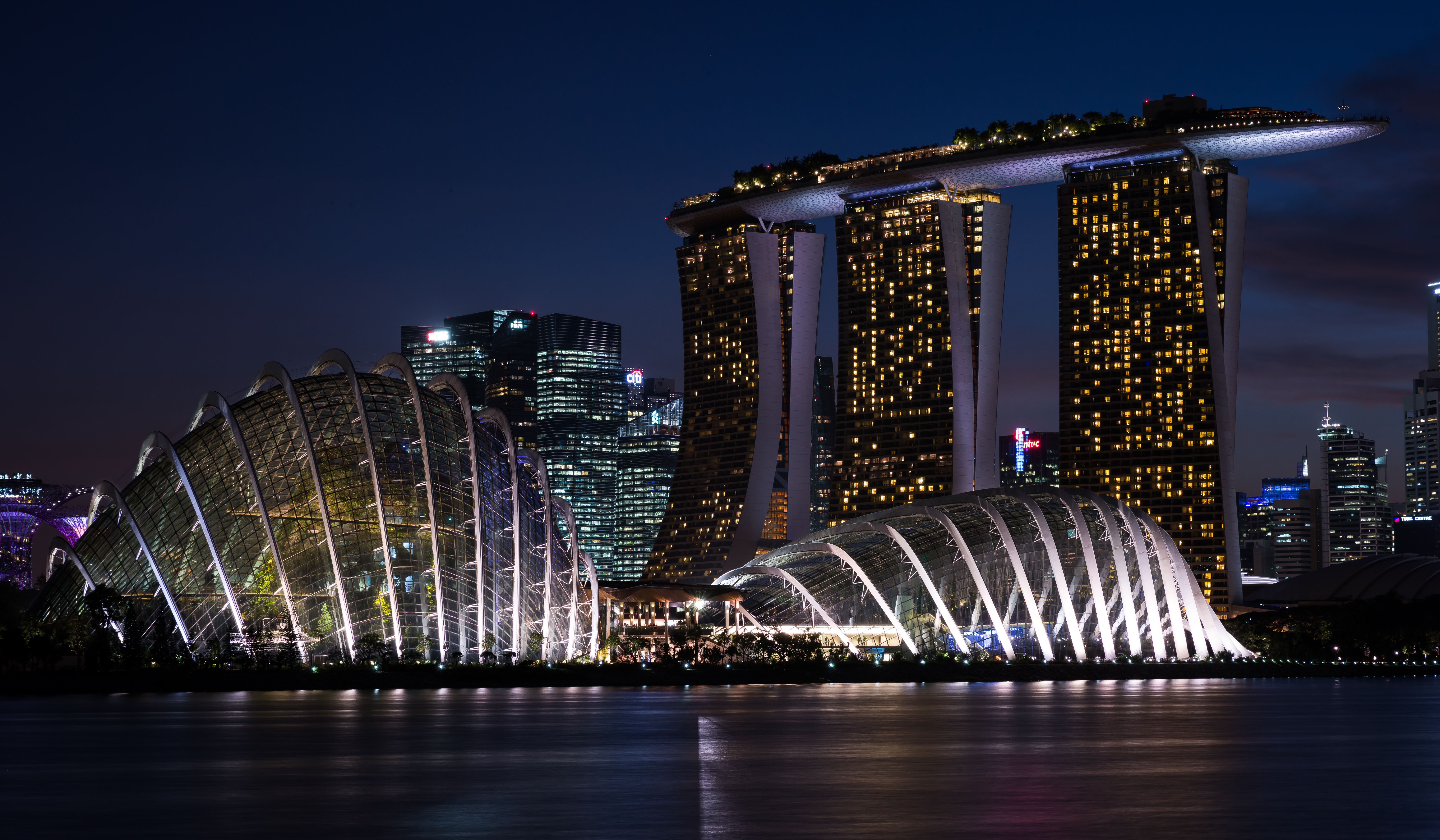 1523245画像をダウンロード都市, マンメイド, シンガポール, マリーナベイサンズ, 夜-壁紙とスクリーンセーバーを無料で