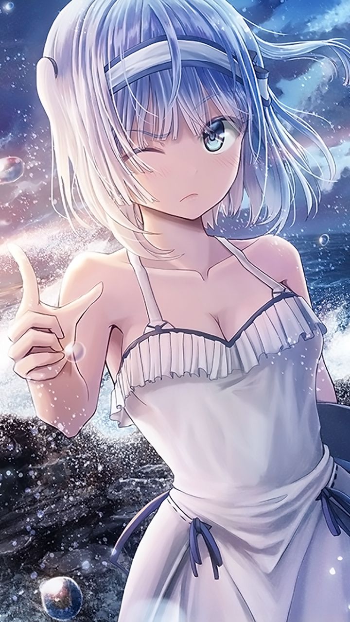 Download mobile wallpaper Anime, Dress, Original, White Hair for free.