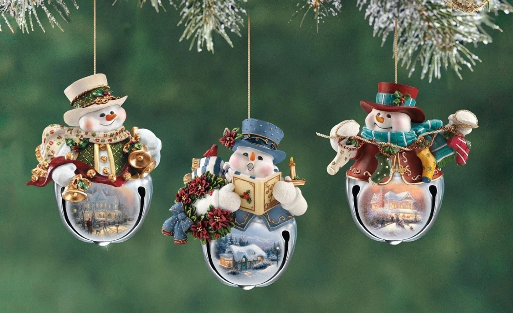 christmas, new year, christmas tree toys, christmas decorations, close up, holiday, holidays, snowman, branch Full HD