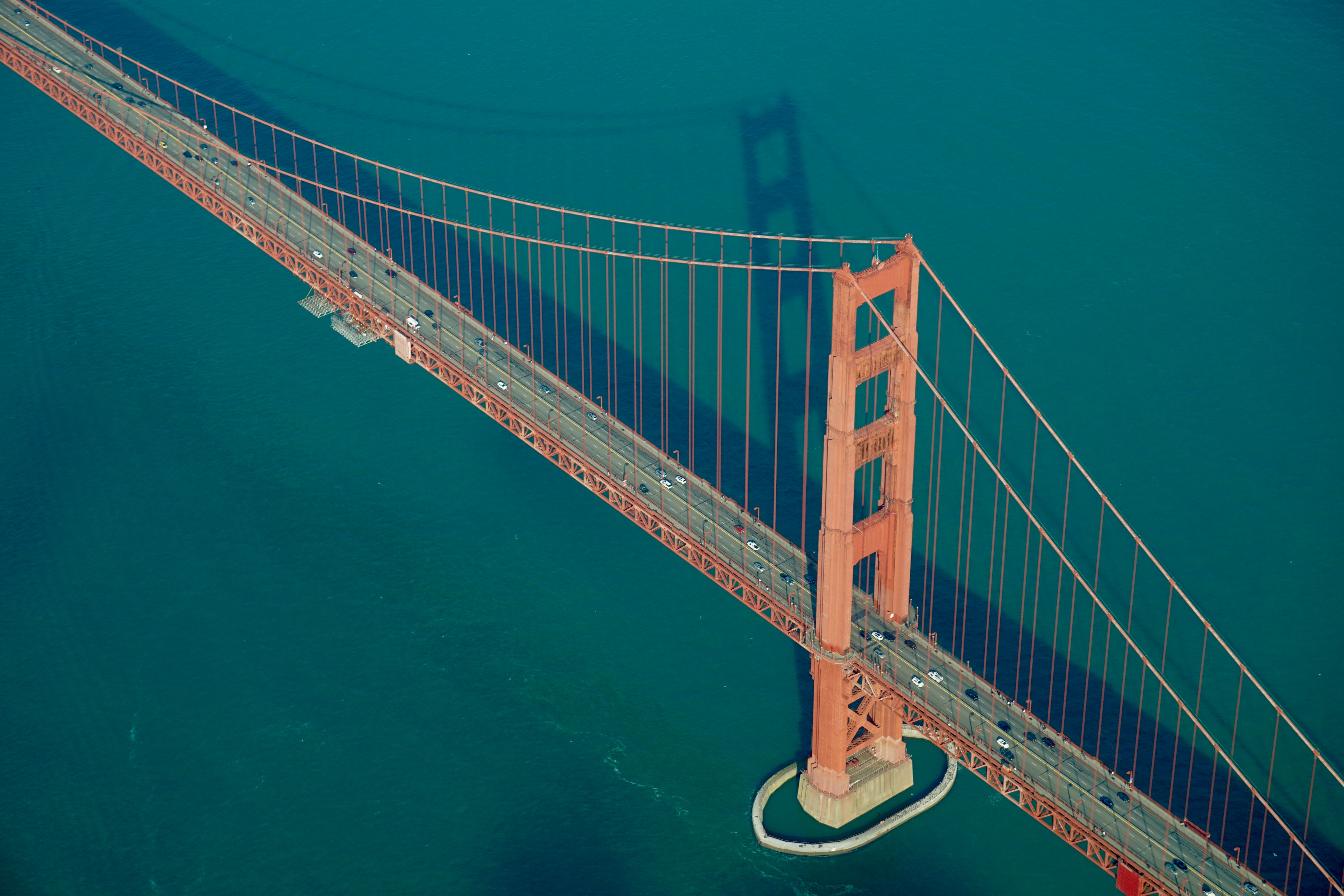 Download mobile wallpaper Bridges, Bridge, San Francisco, Golden Gate, Aerial, Man Made for free.