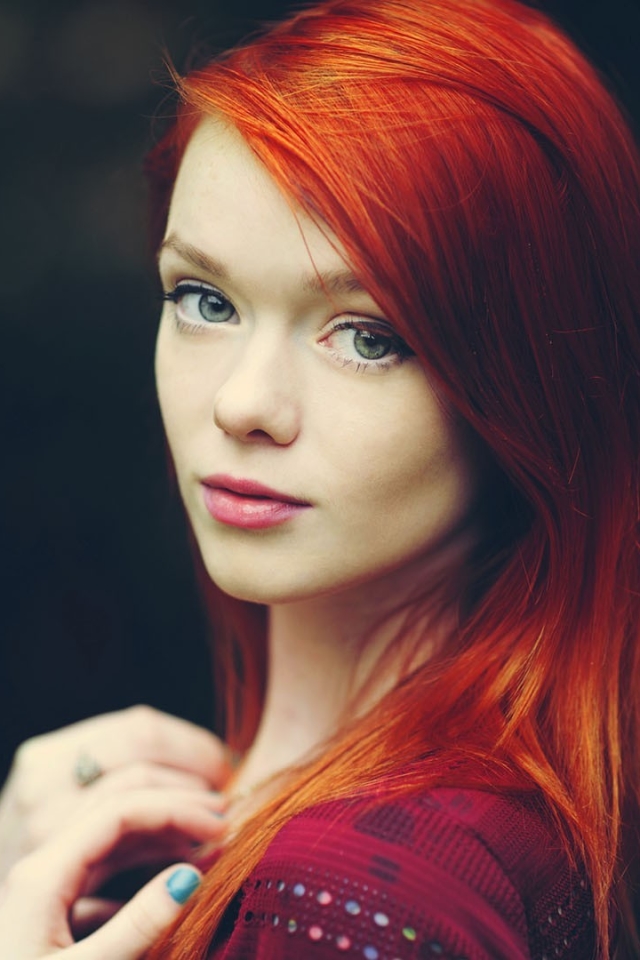 women, julie kennedy, model, blue eyes, redhead