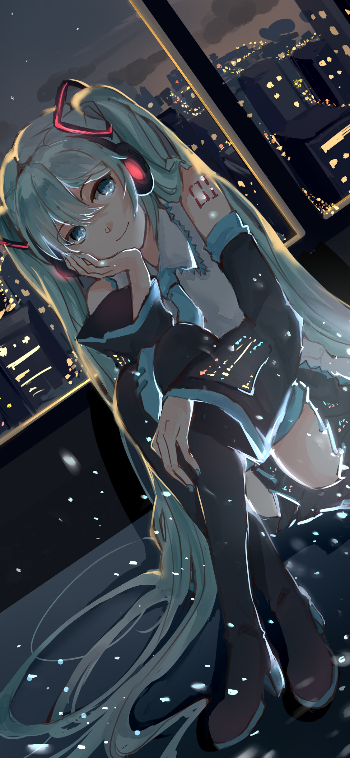 Download mobile wallpaper Anime, Vocaloid, Blue Eyes, Blue Hair, Hatsune Miku, Twintails for free.