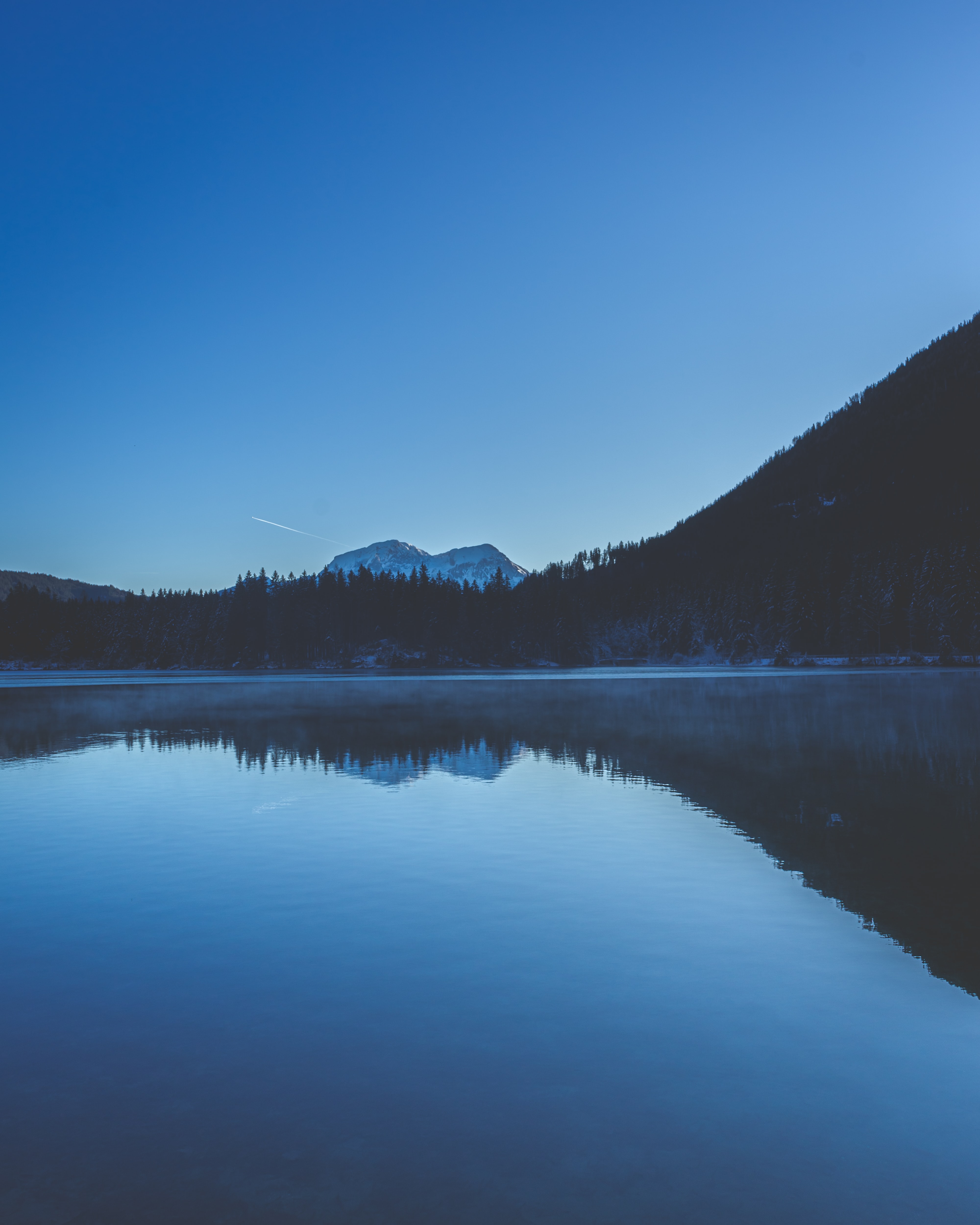 Download mobile wallpaper Reflection, Lake, Nature, Water, Trees, Mountains for free.