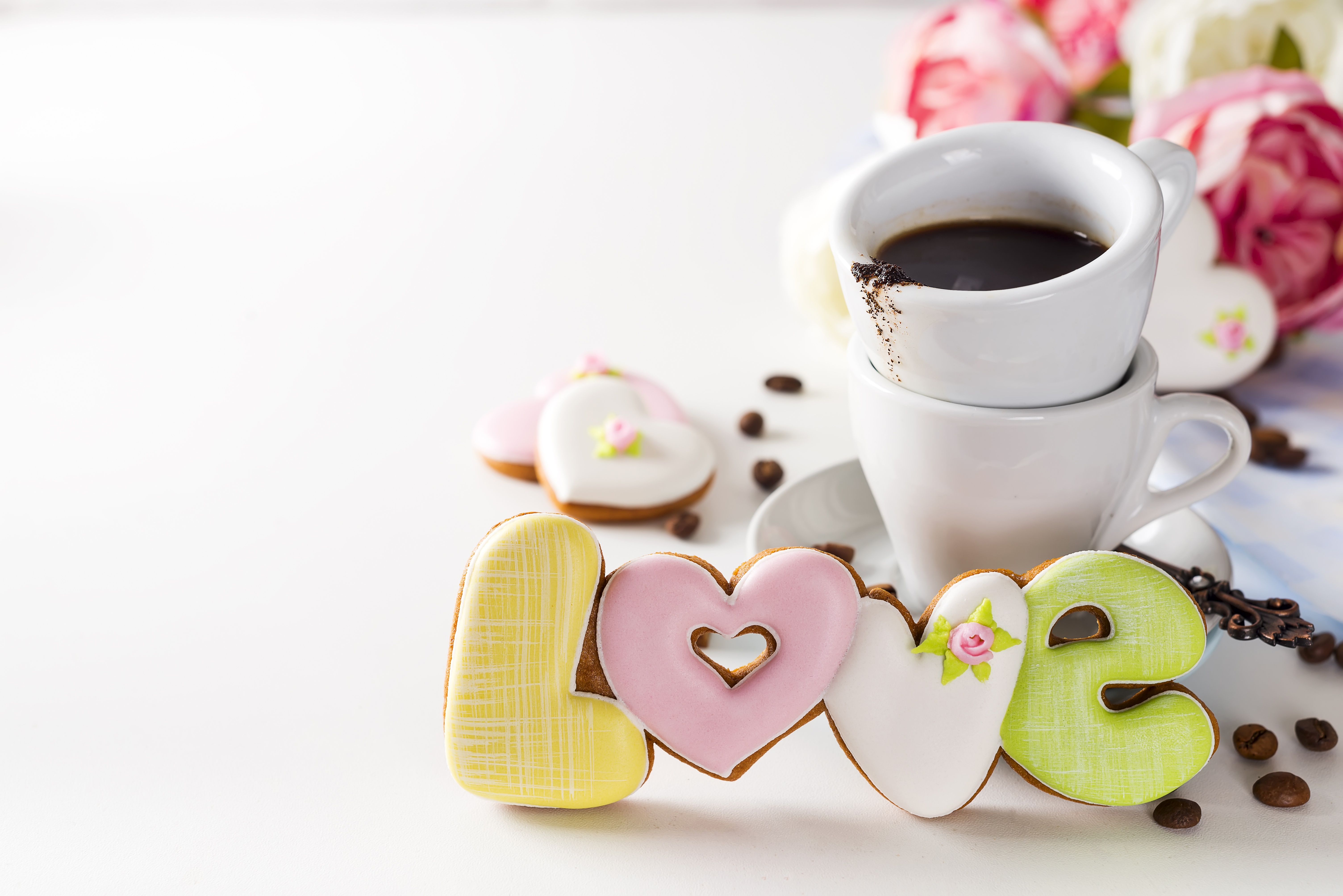 Download mobile wallpaper Food, Love, Coffee, Still Life, Cup, Cookie for free.