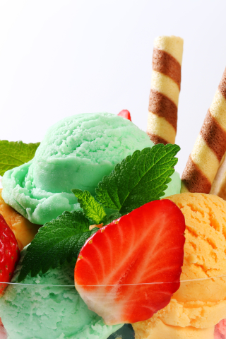 Download mobile wallpaper Food, Strawberry, Ice Cream for free.