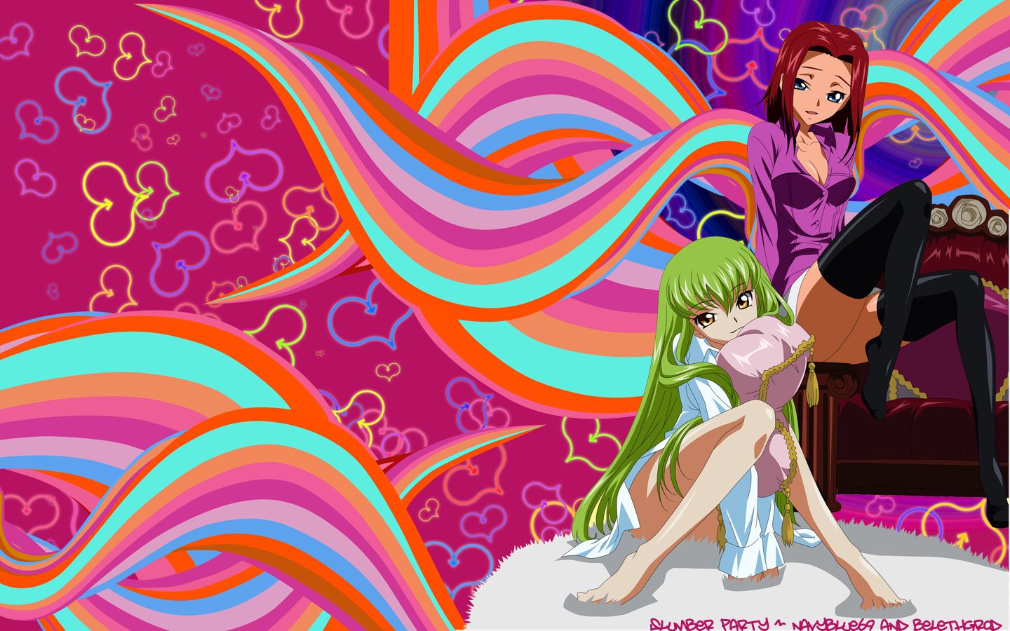 Free download wallpaper Anime, Code Geass, C C (Code Geass), Kallen Kōzuki on your PC desktop