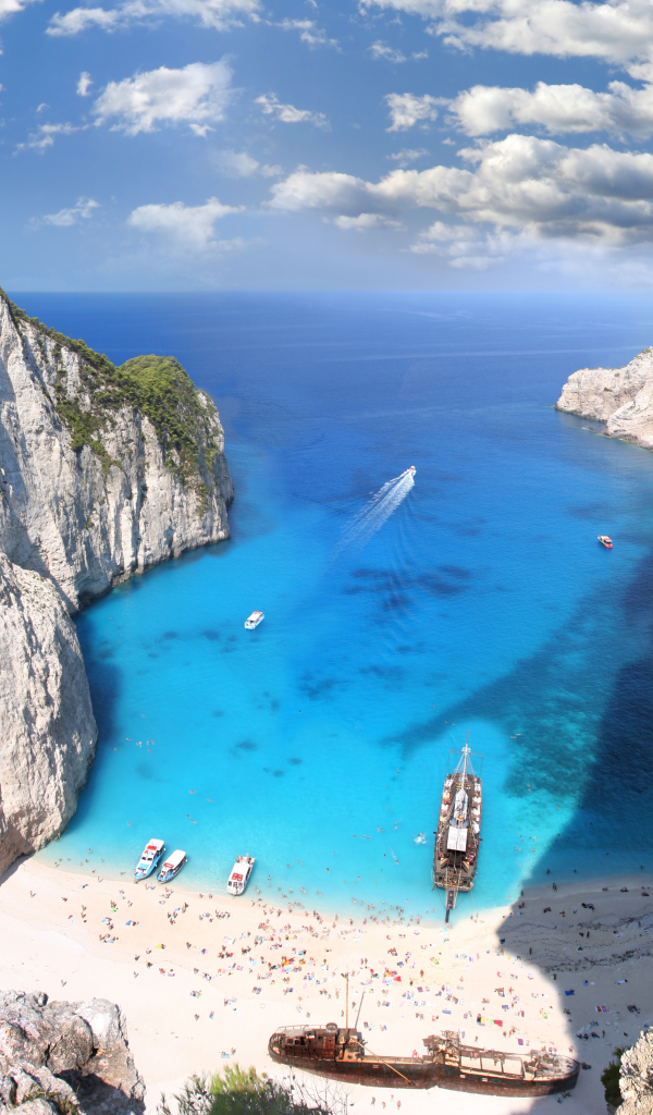 無料モバイル壁紙海, ビーチ, ボート, 地平線, 海洋, 崖, 海岸線, ギリシャ, 写真撮影, ザイカントスをダウンロードします。