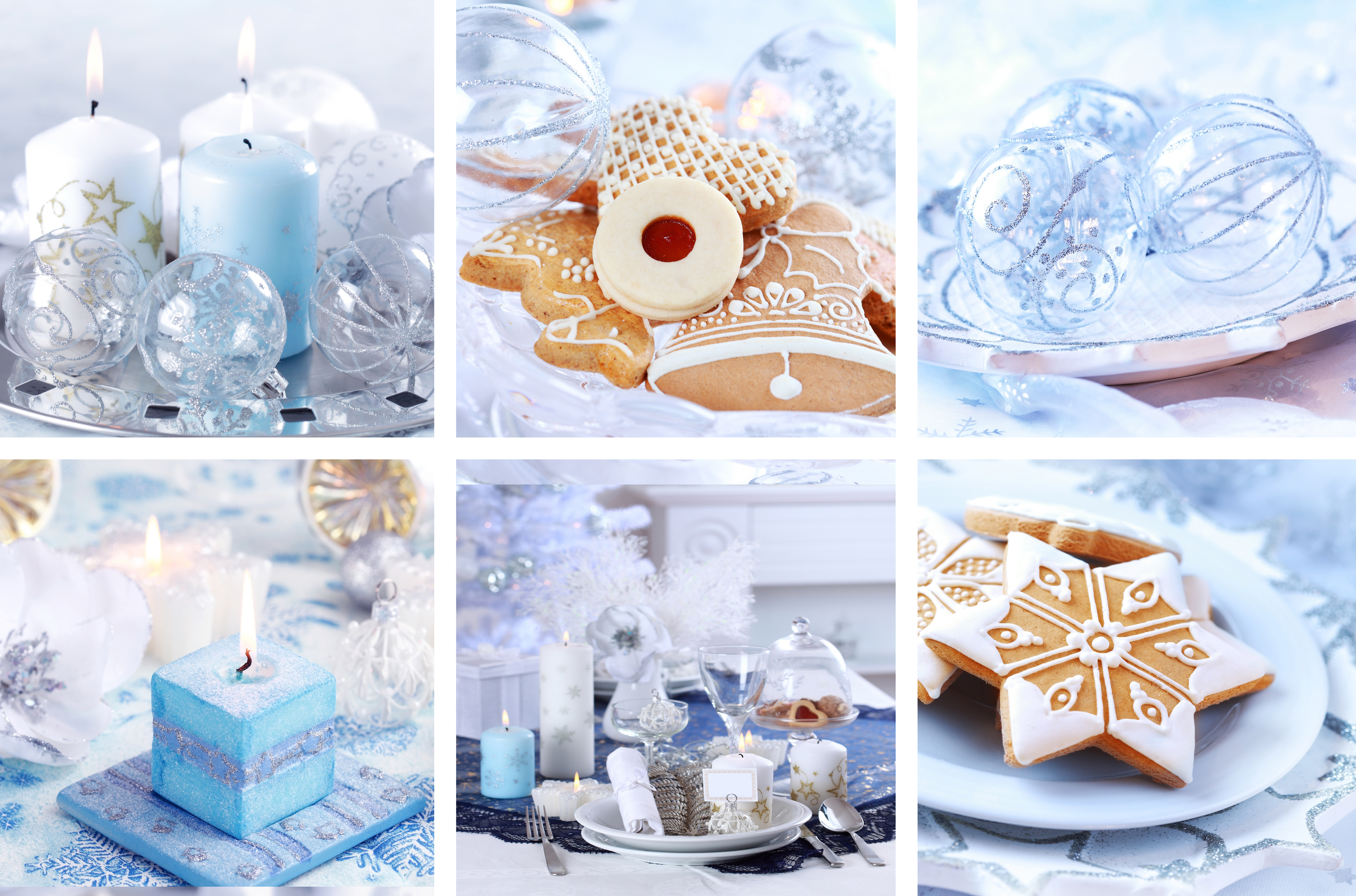 Free download wallpaper Christmas, Holiday, Collage, Candle, Silver, Cookie, Christmas Ornaments on your PC desktop
