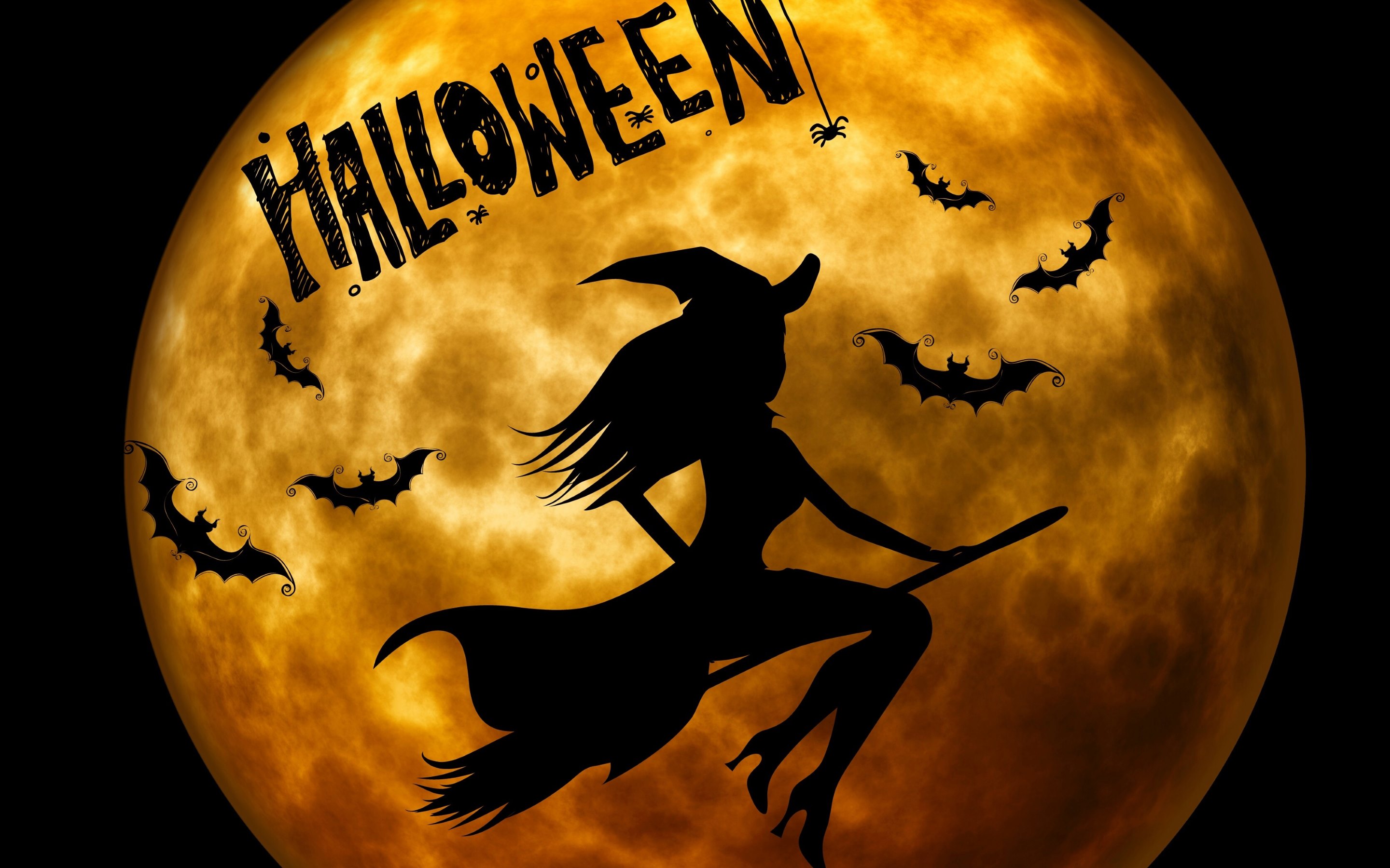 Free download wallpaper Halloween, Holiday, Bat, Witch on your PC desktop