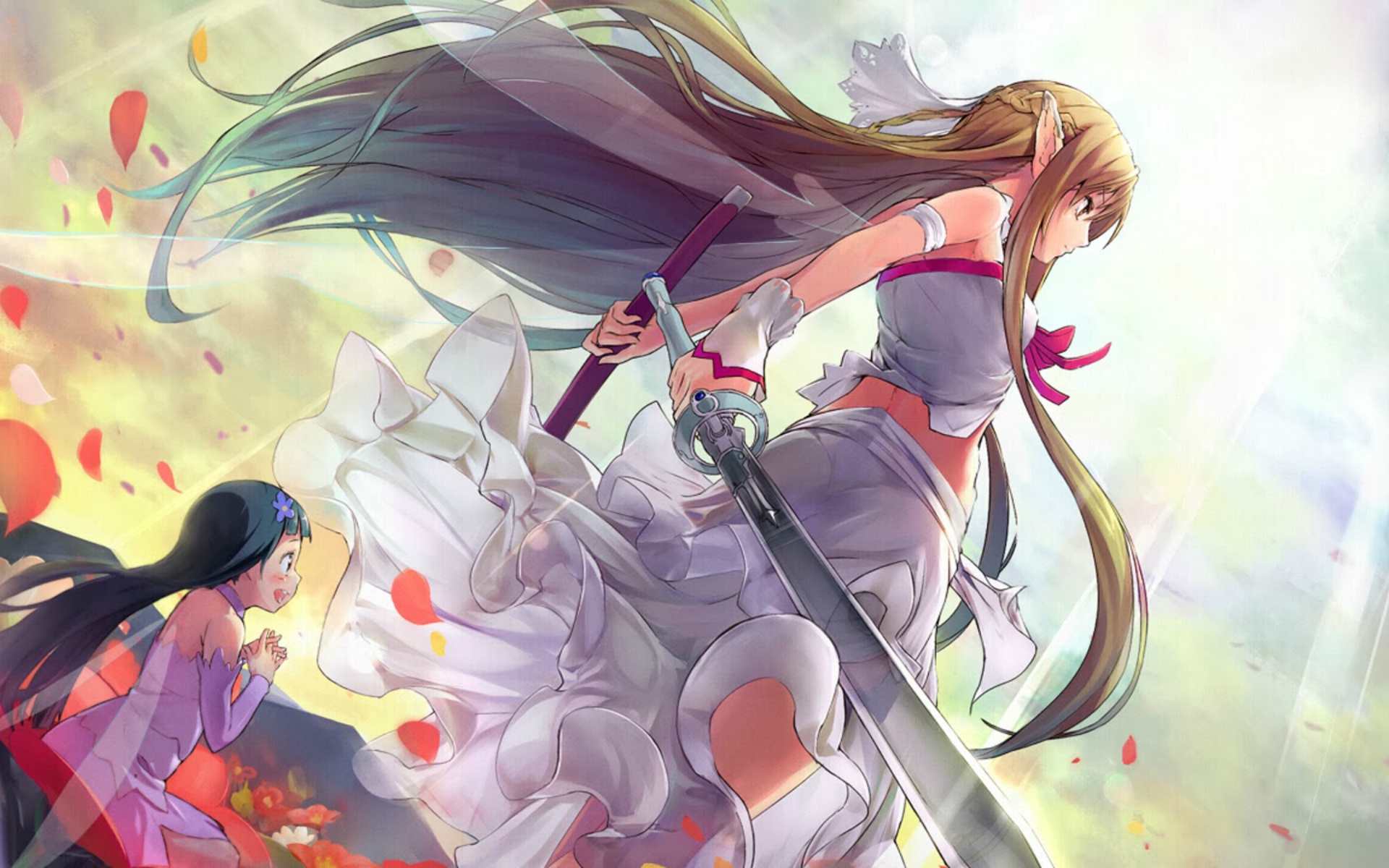 Laden Sie das Animes, Asuna Yuuki, Sword Art Online, Yui (Schwertkunst Online)-Bild kostenlos auf Ihren PC-Desktop herunter