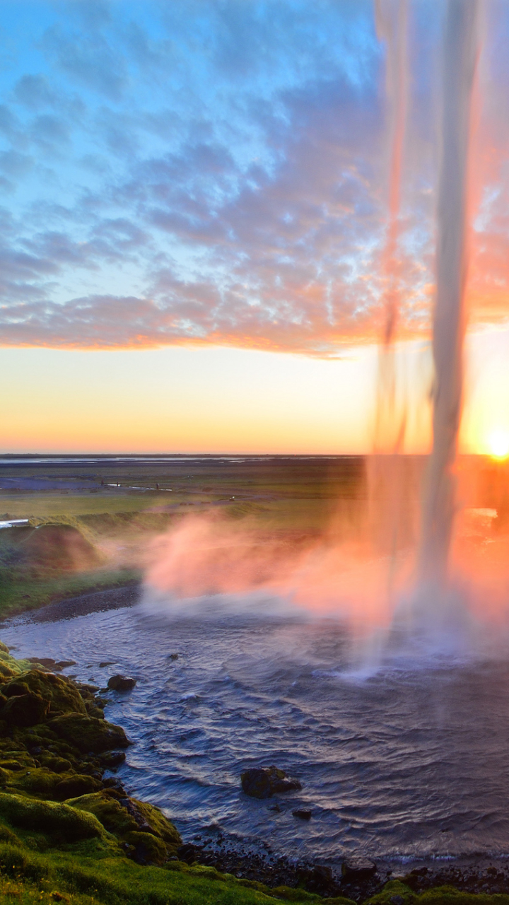 Скачать картинку Водопады, Исландия, Сельяландсфосс, Земля/природа в телефон бесплатно.