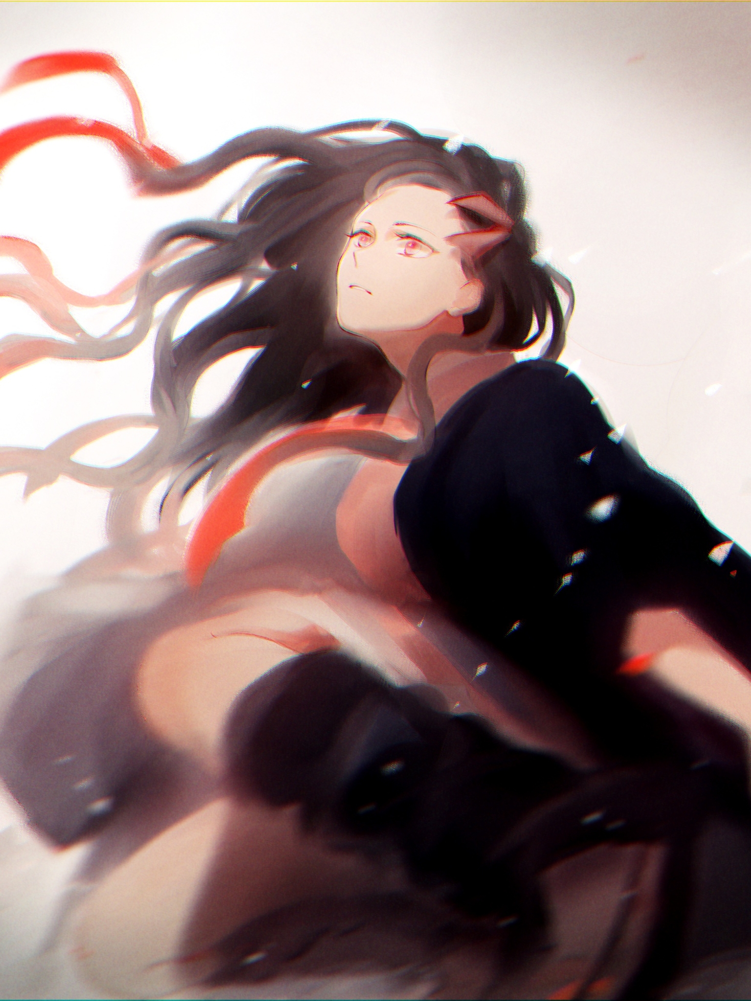 Handy-Wallpaper Animes, Nezuko Kamado, Demon Slayer kostenlos herunterladen.