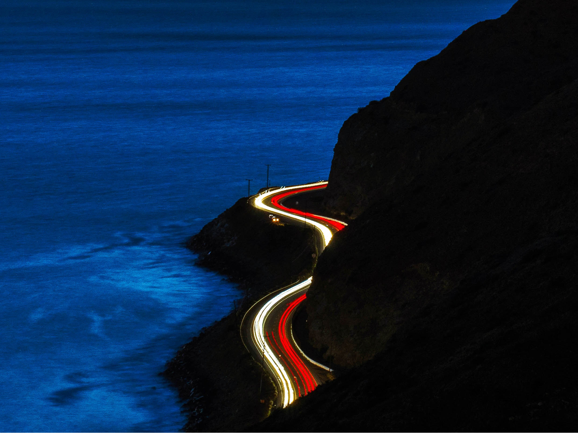 Download mobile wallpaper Night, Light, Road, Man Made, Time Lapse for free.