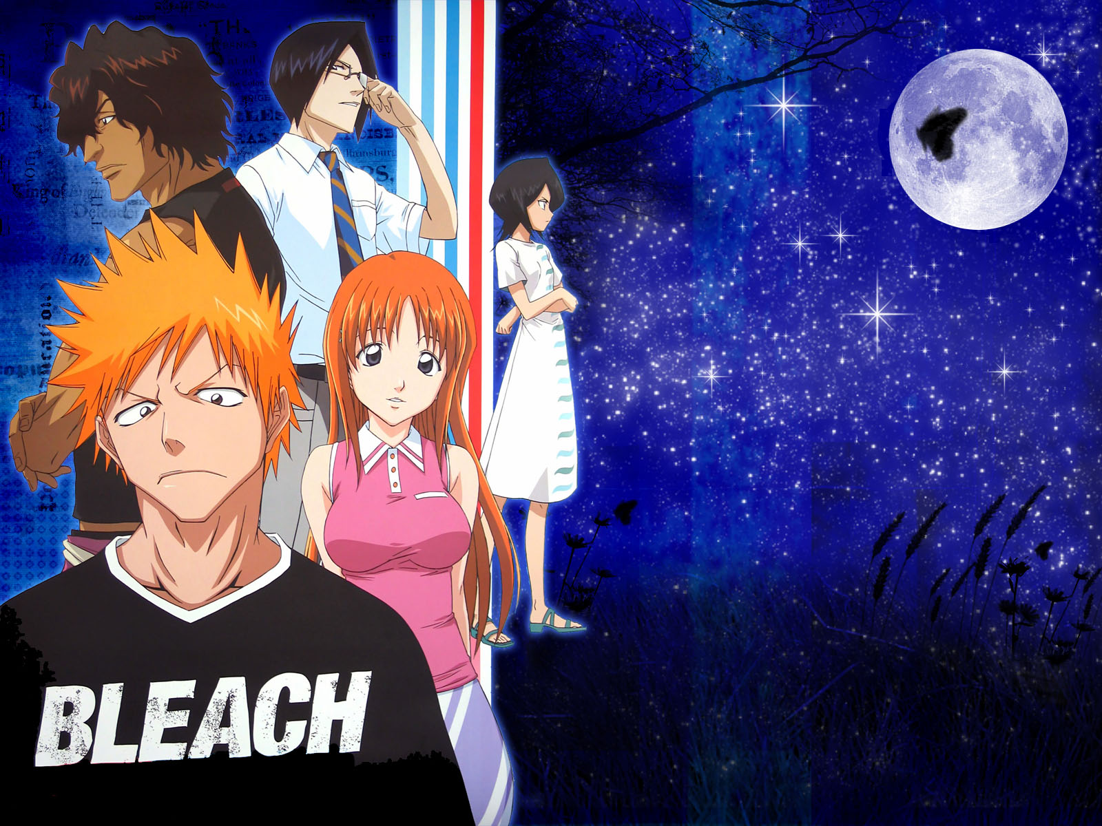 Free download wallpaper Anime, Bleach, Rukia Kuchiki, Ichigo Kurosaki, Orihime Inoue, Uryu Ishida, Yasutora Sado on your PC desktop