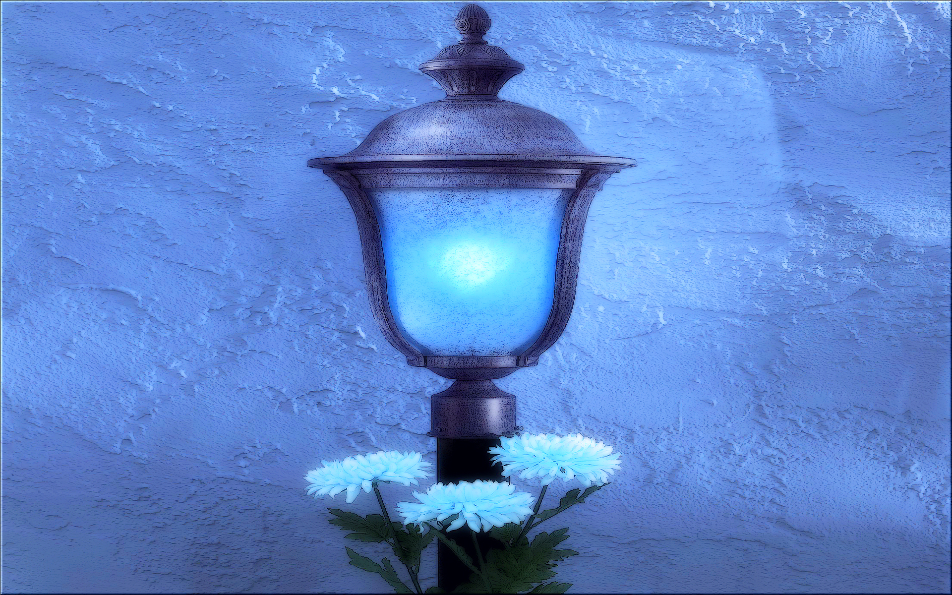 Завантажити шпалери безкоштовно Квітка, Синій, Ліхтар, Створено Людиною картинка на робочий стіл ПК